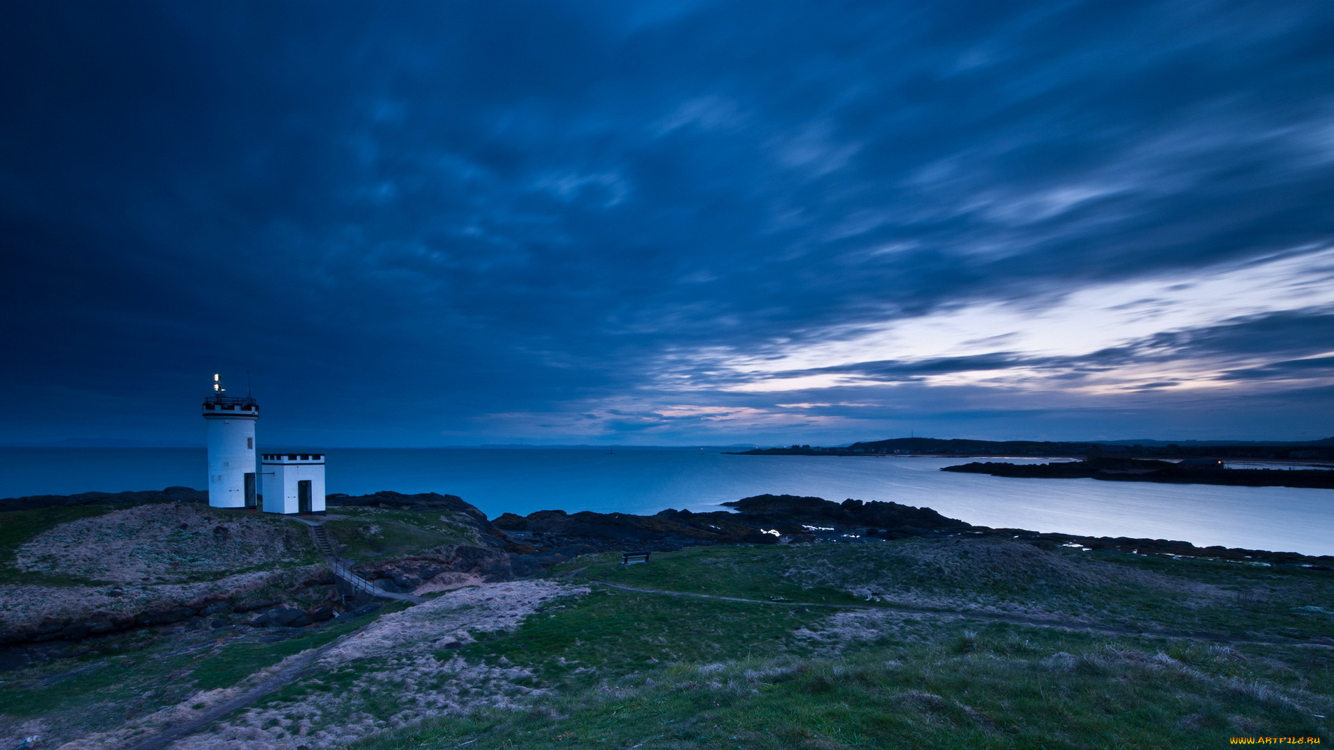 природа, маяки, маяк, пейзаж, ночь, озеро