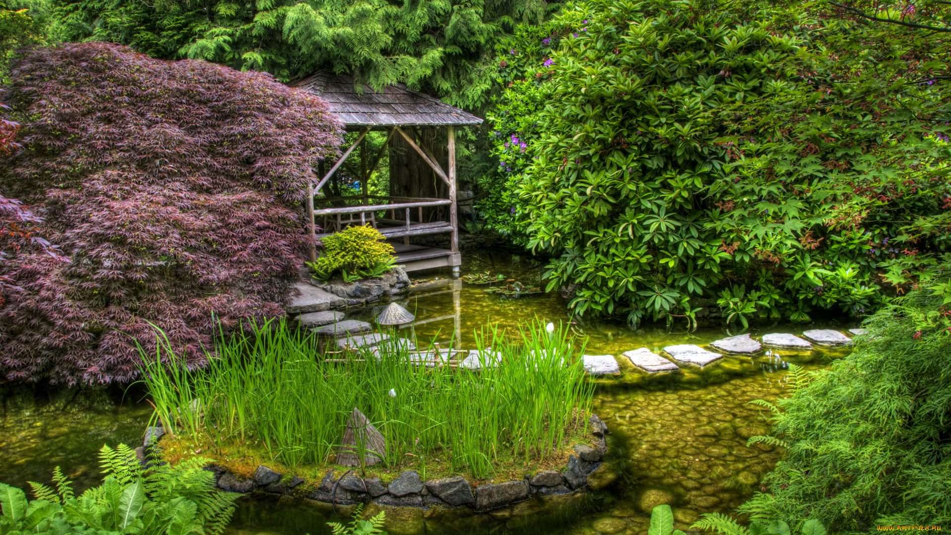 природа, парк, канада, butchart, victoria