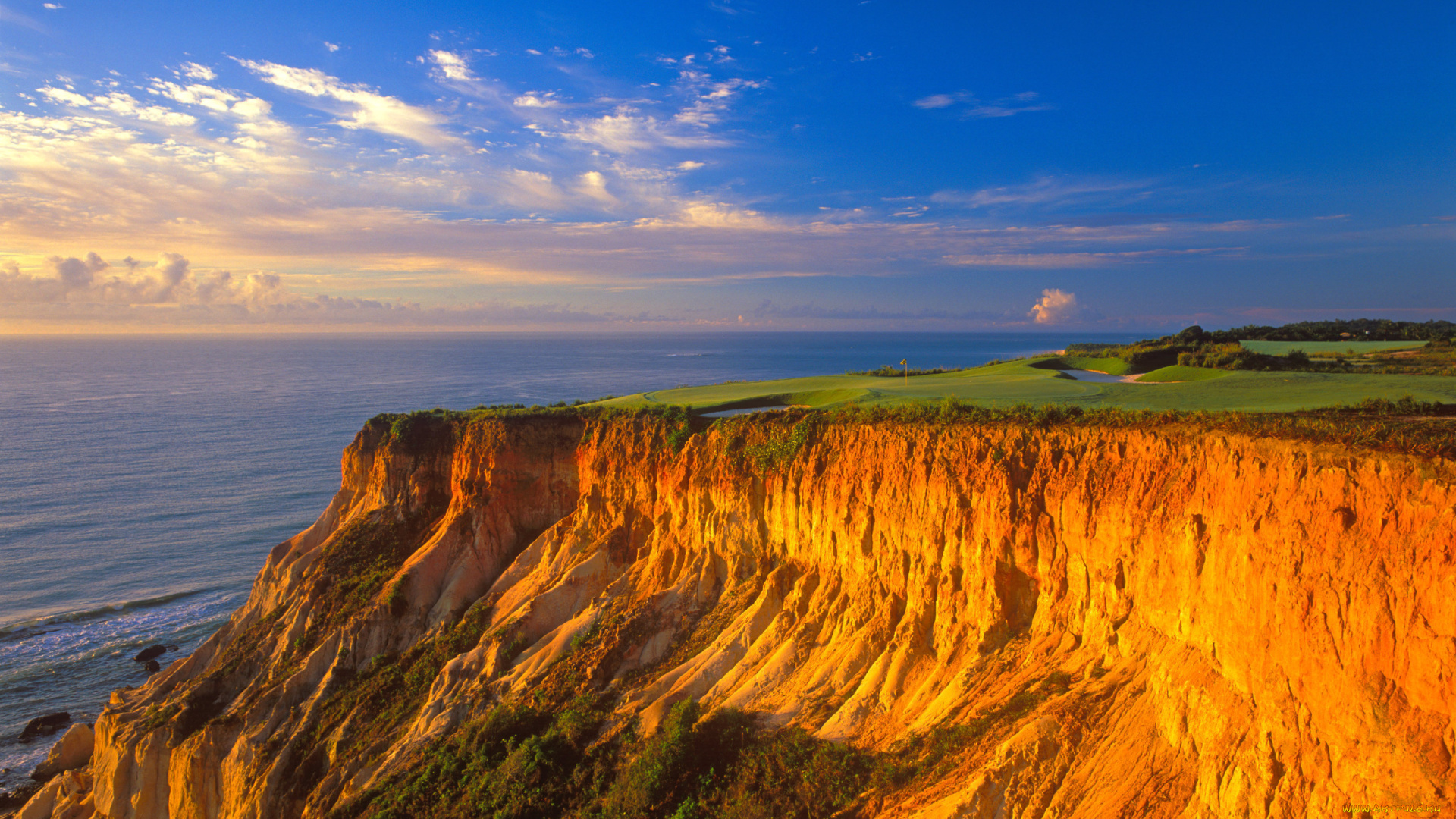 природа, побережье, море, берег, обрыв