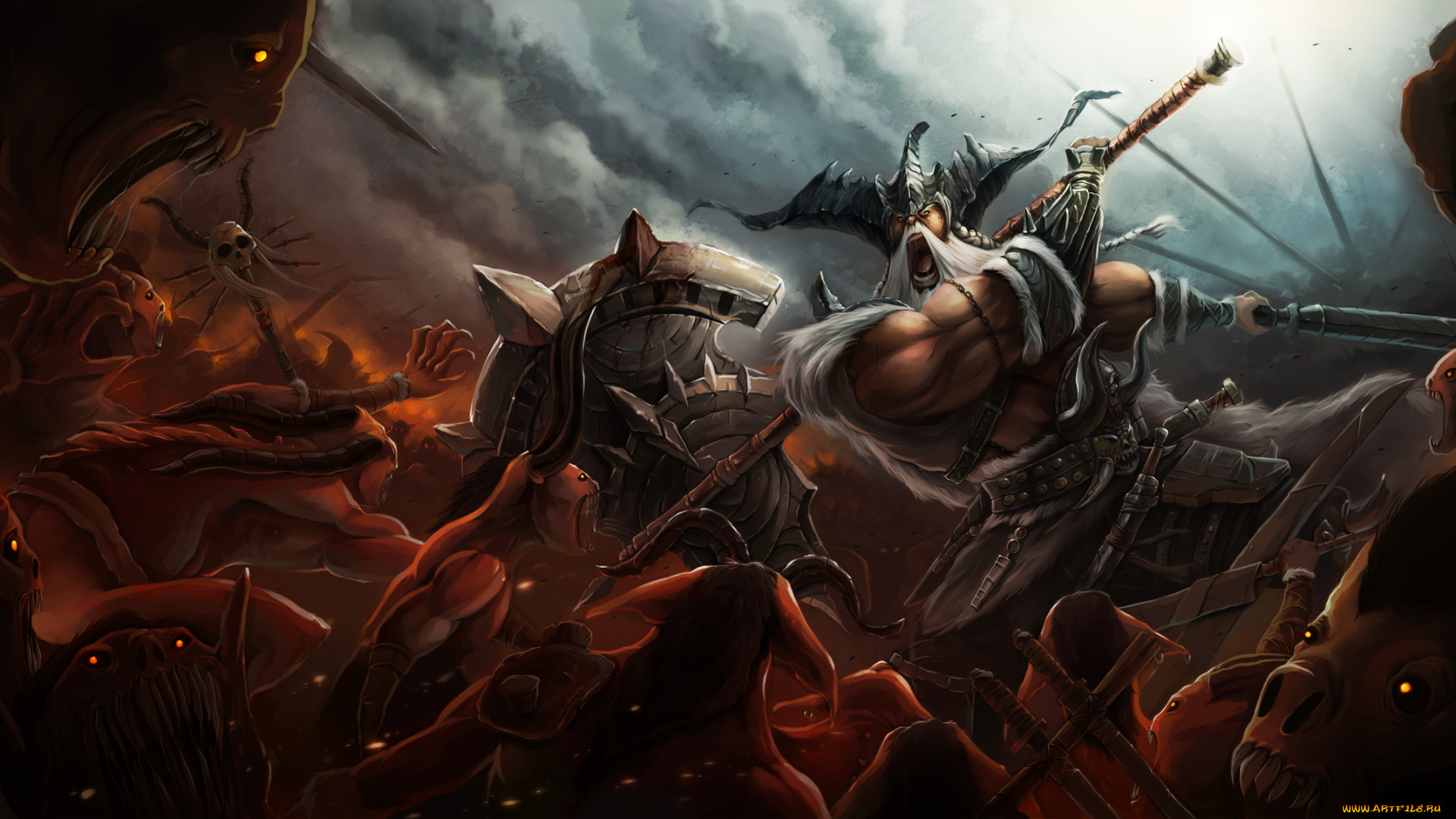 видео, игры, diablo, iii, оружие, схватка, демоны, варвар, 3