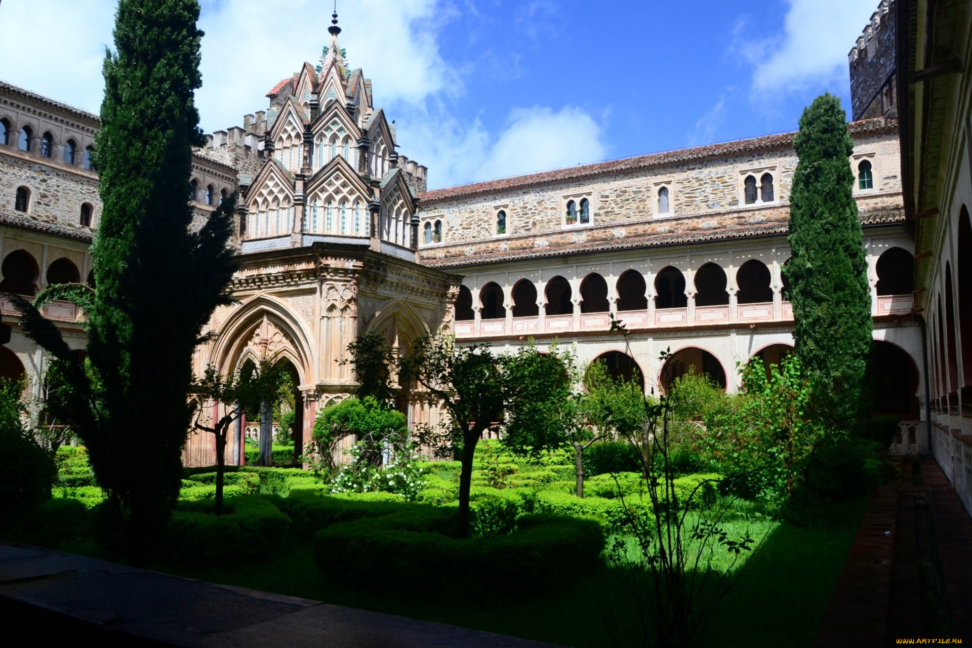 города, дворцы, замки, крепости, замок, галерея, деревья