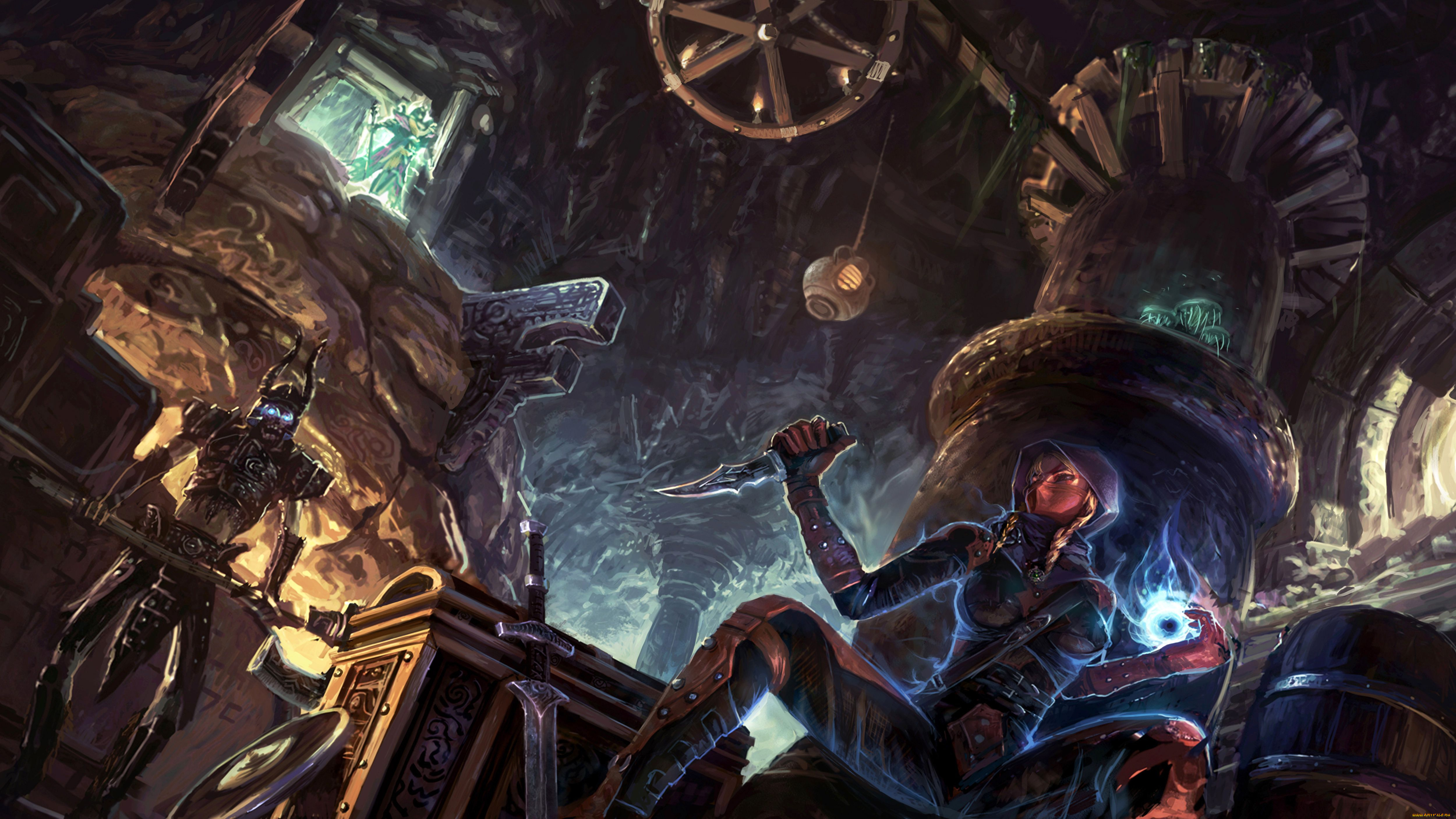 the, elder, scrolls, skyrim, видео, игры, девушка, нежить