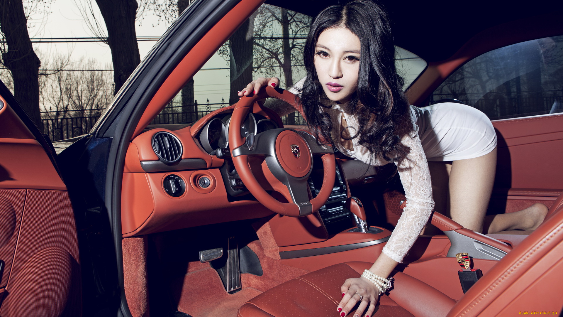 автомобили, авто, девушками, азиатка, девушка, porsche, 911