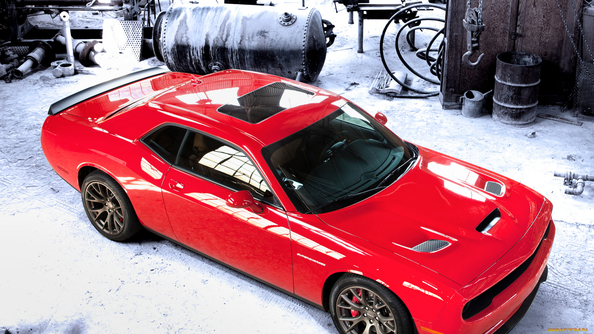 автомобили, dodge, 2015г, lc, supercharged, красный, srt, challenger