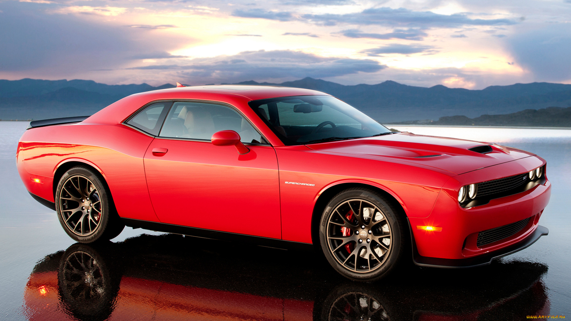 автомобили, dodge, красный, lc, 2015г, supercharged, srt, challenger