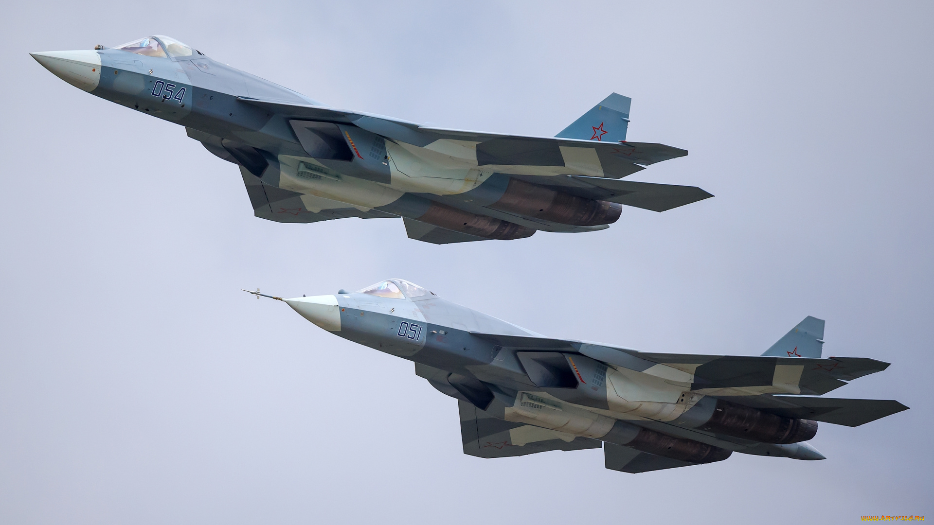 t-50, pak-fa, , t-50-4, and, t-50-1, авиация, боевые, самолёты, истребитель, многоцелевой, россия, ввс, 5-е, поколение