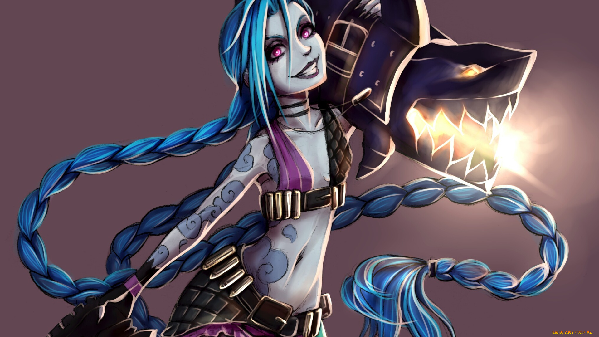 видео, игры, league, of, legends, акула, джинкс