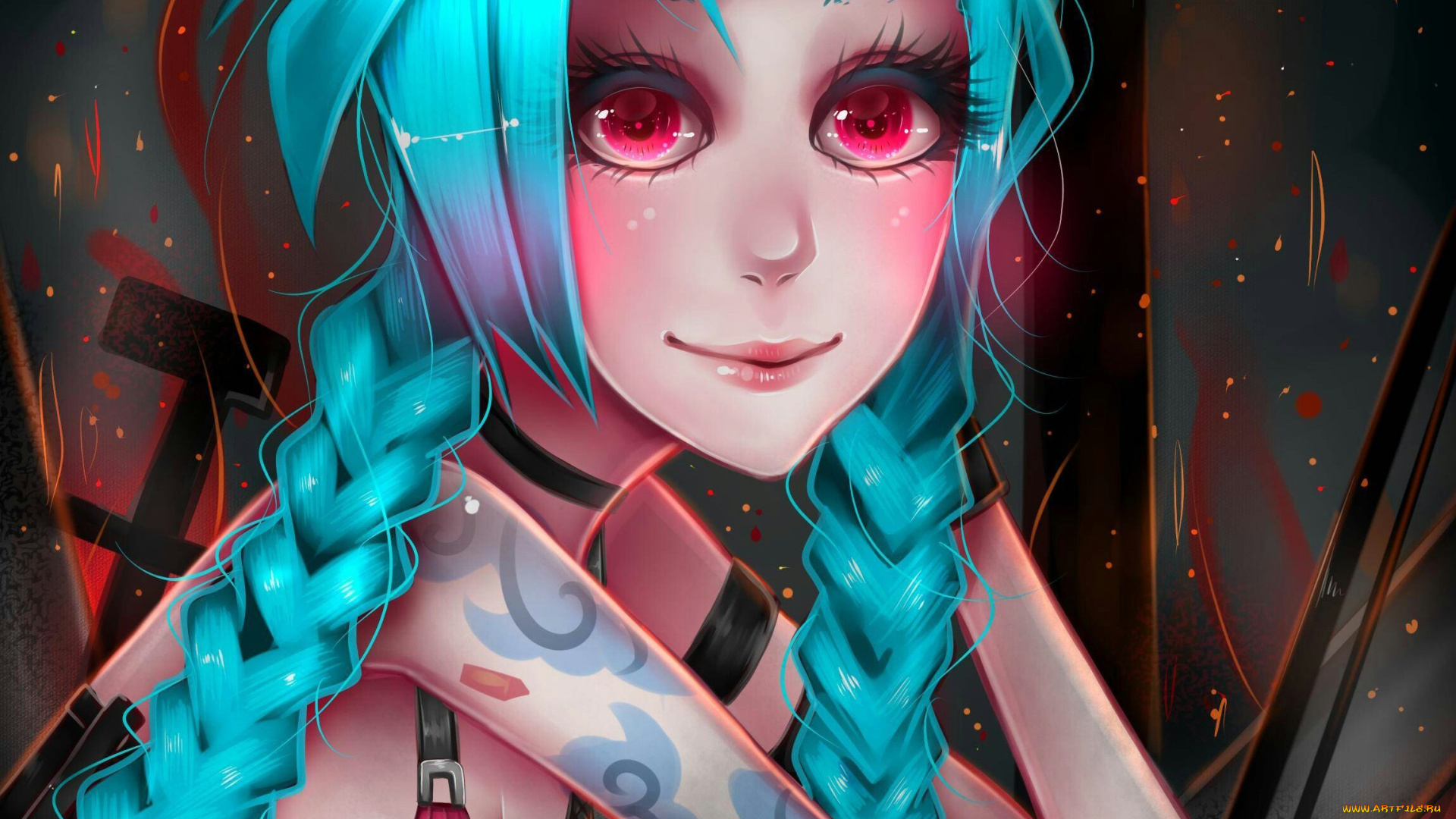 видео, игры, league, of, legends, арт, джинкс