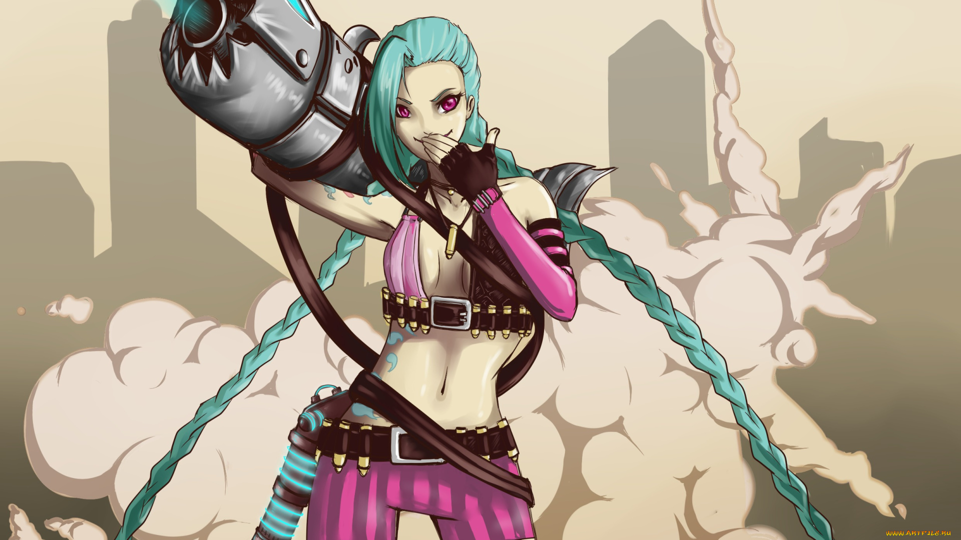 видео, игры, league, of, legends, jinx, league, of, legends, джинкс, девушка