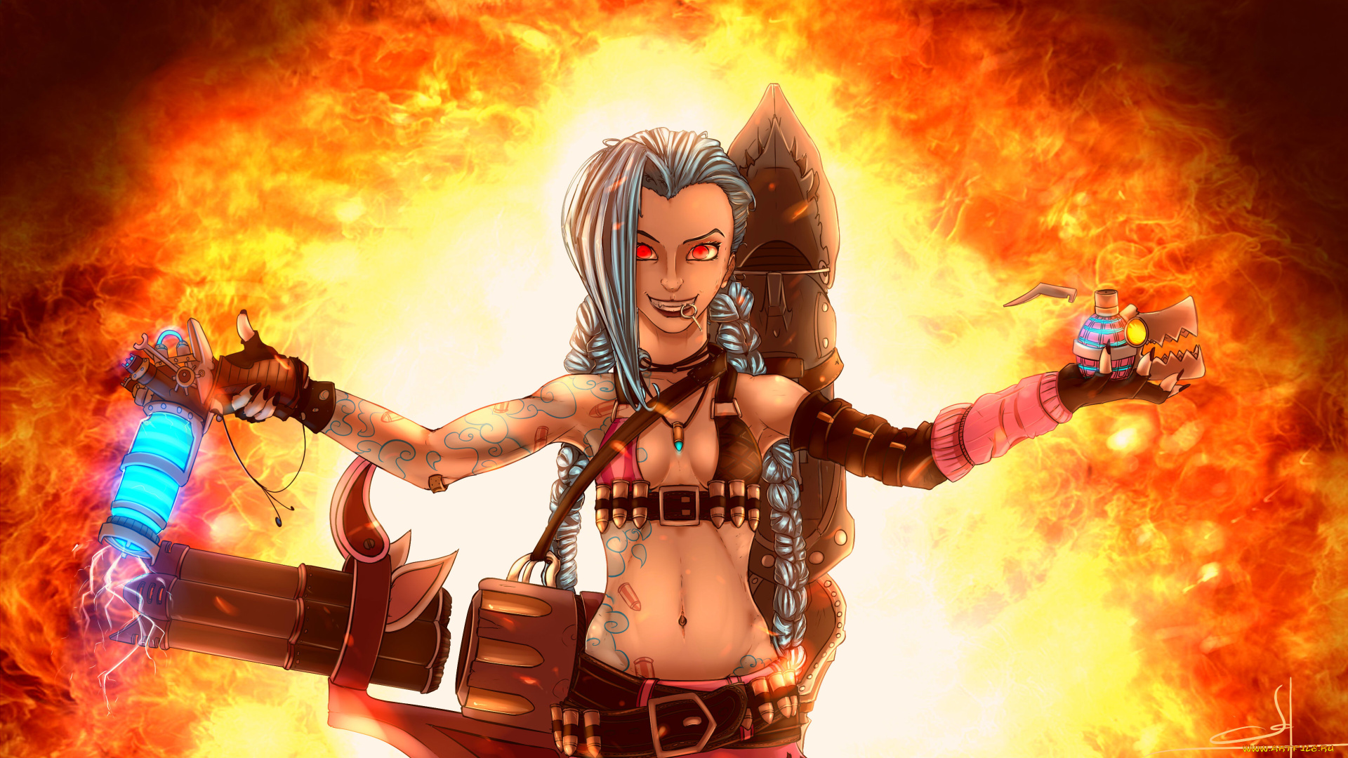 видео, игры, league, of, legends, jinx, league, of, legends, взрыв, джинкс