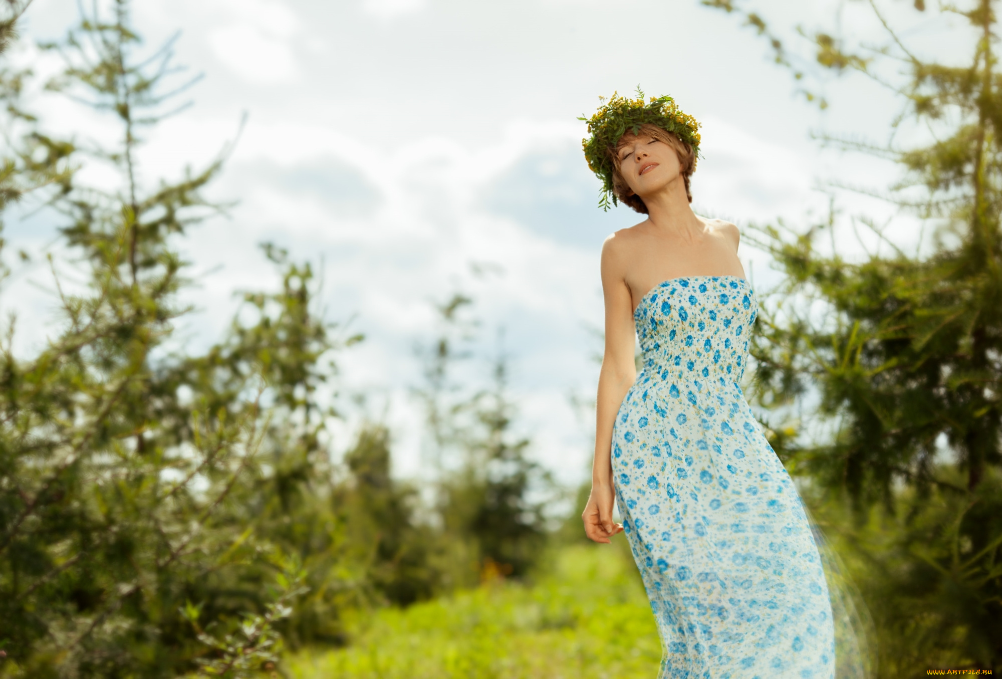 девушки, -unsort, , брюнетки, , шатенки, сарафан, венок