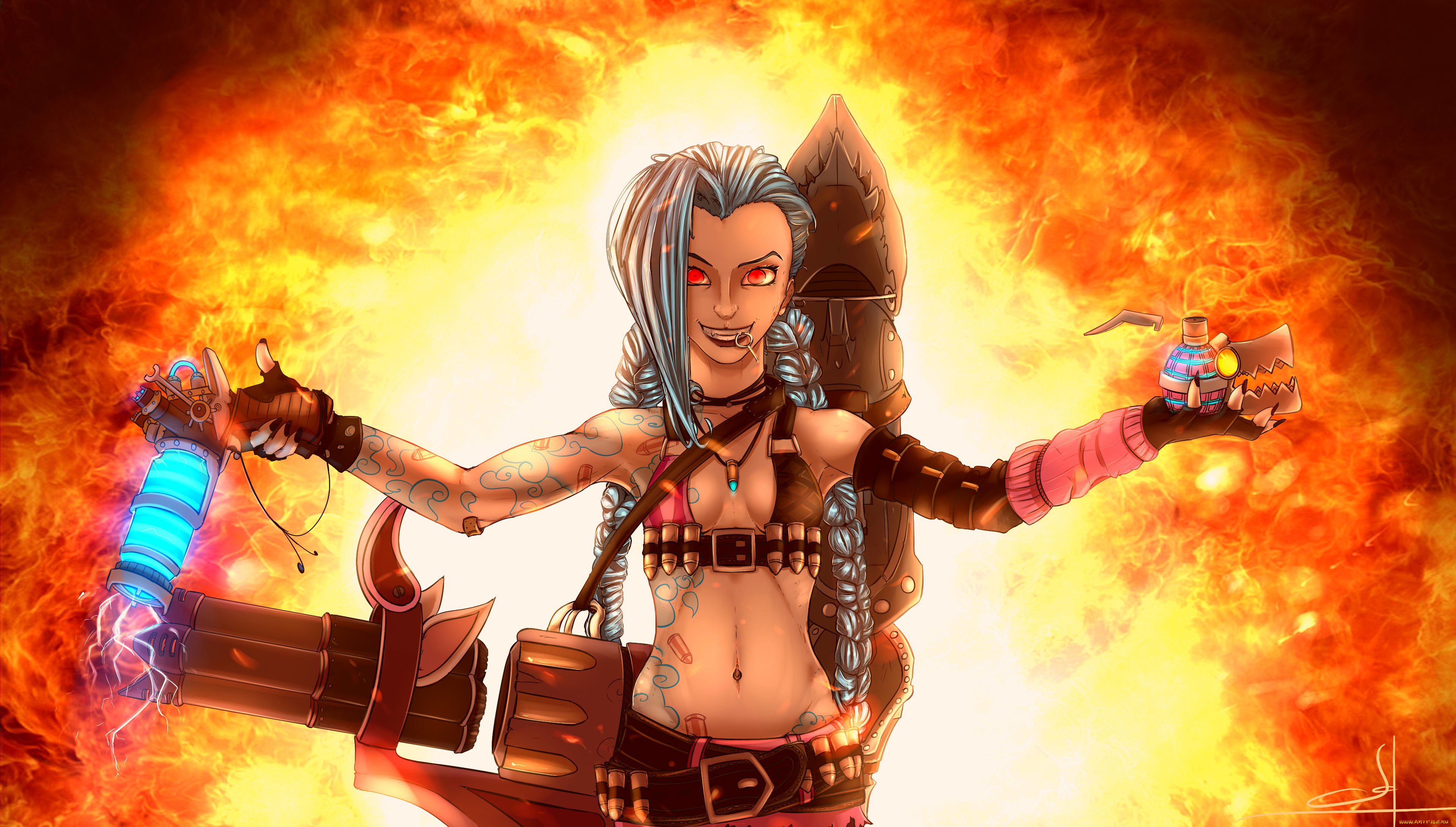 видео, игры, league, of, legends, jinx, league, of, legends, взрыв, джинкс