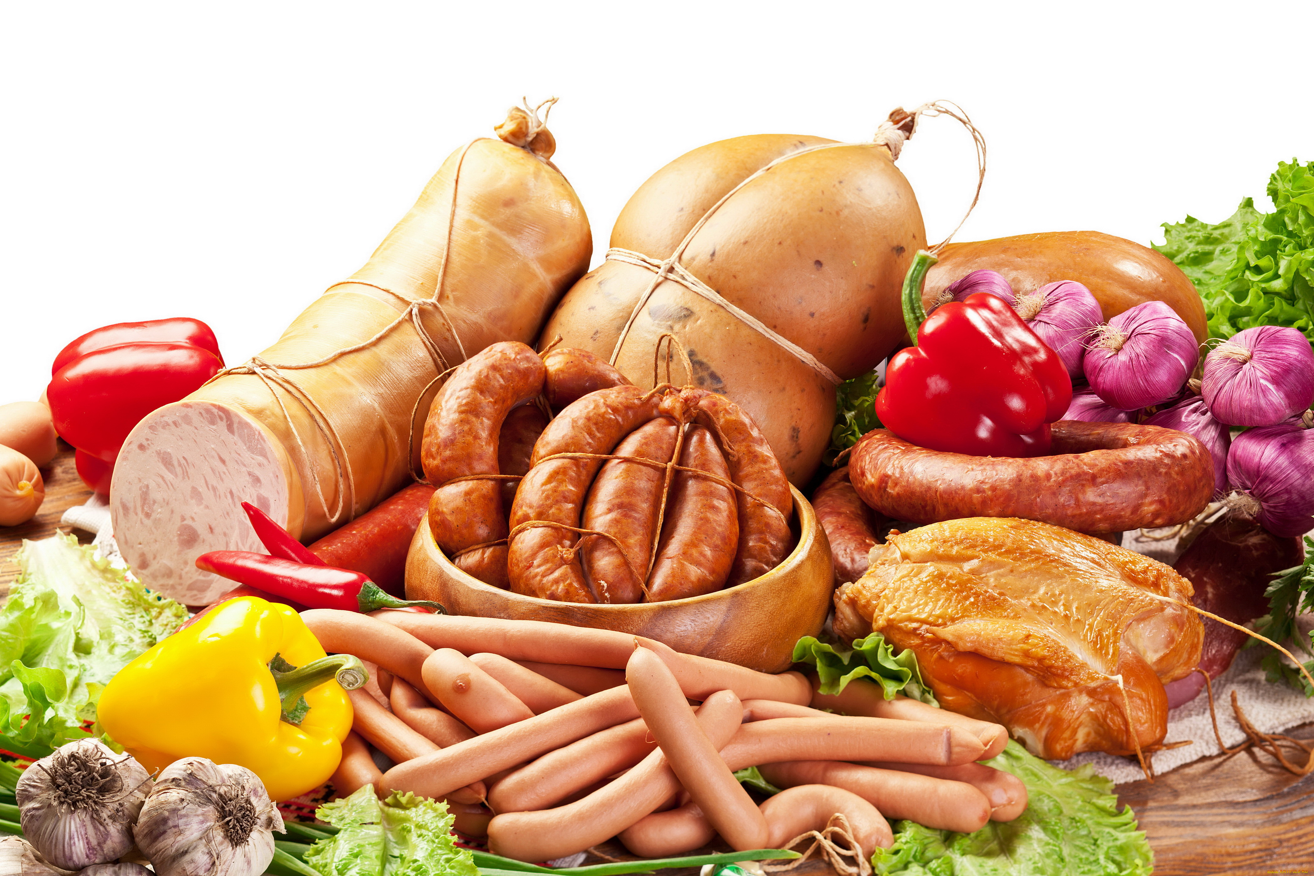 еда, колбасные, изделия, колбаса, ветчина, чеснок, лук, сосиски, сардельки