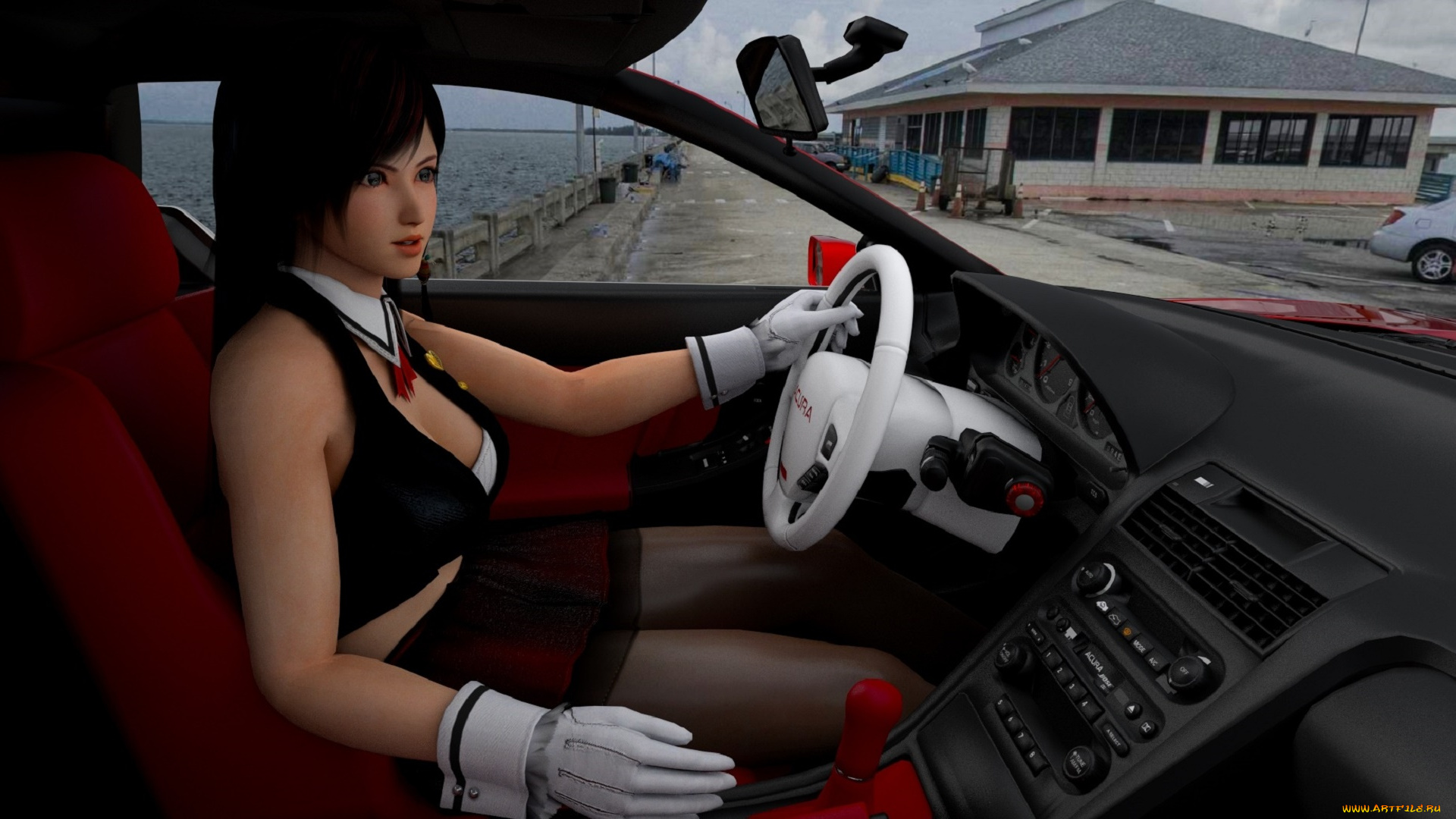 автомобили, 3d, car&girl, взгляд, девушка, автомобиль, фон