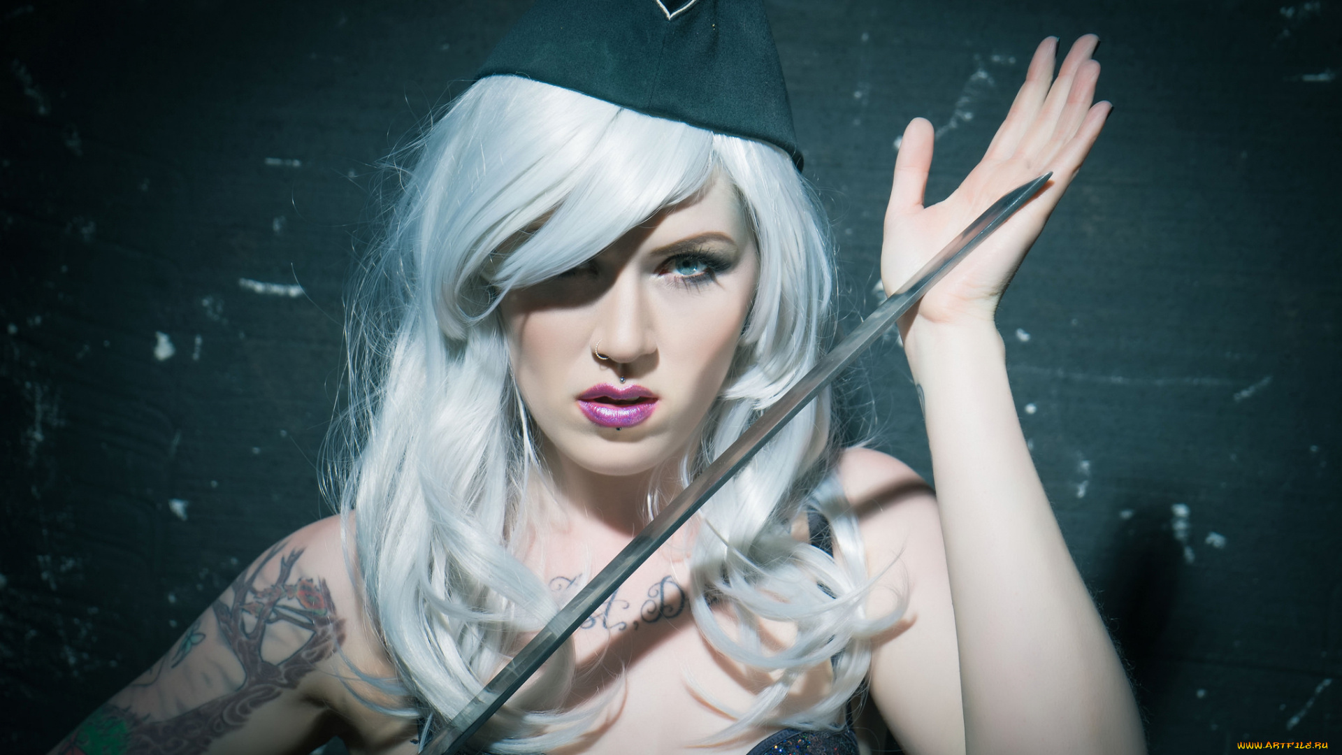 девушки, -unsort, , девушки, с, оружием, меч, violet, пилотка, модель