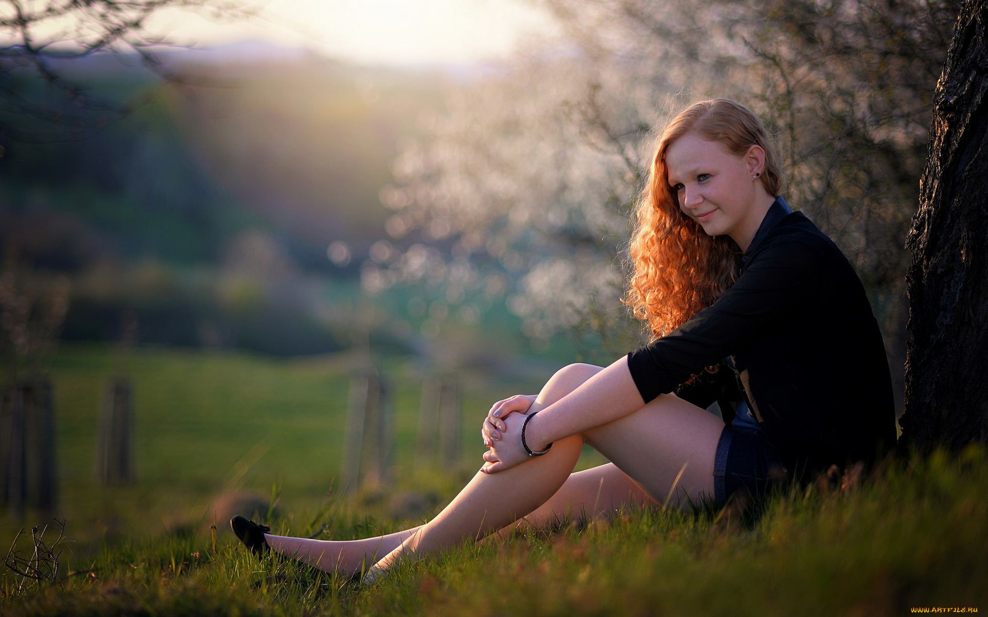 девушки, -unsort, , рыжеволосые, и, другие, девушка, портрет, лето