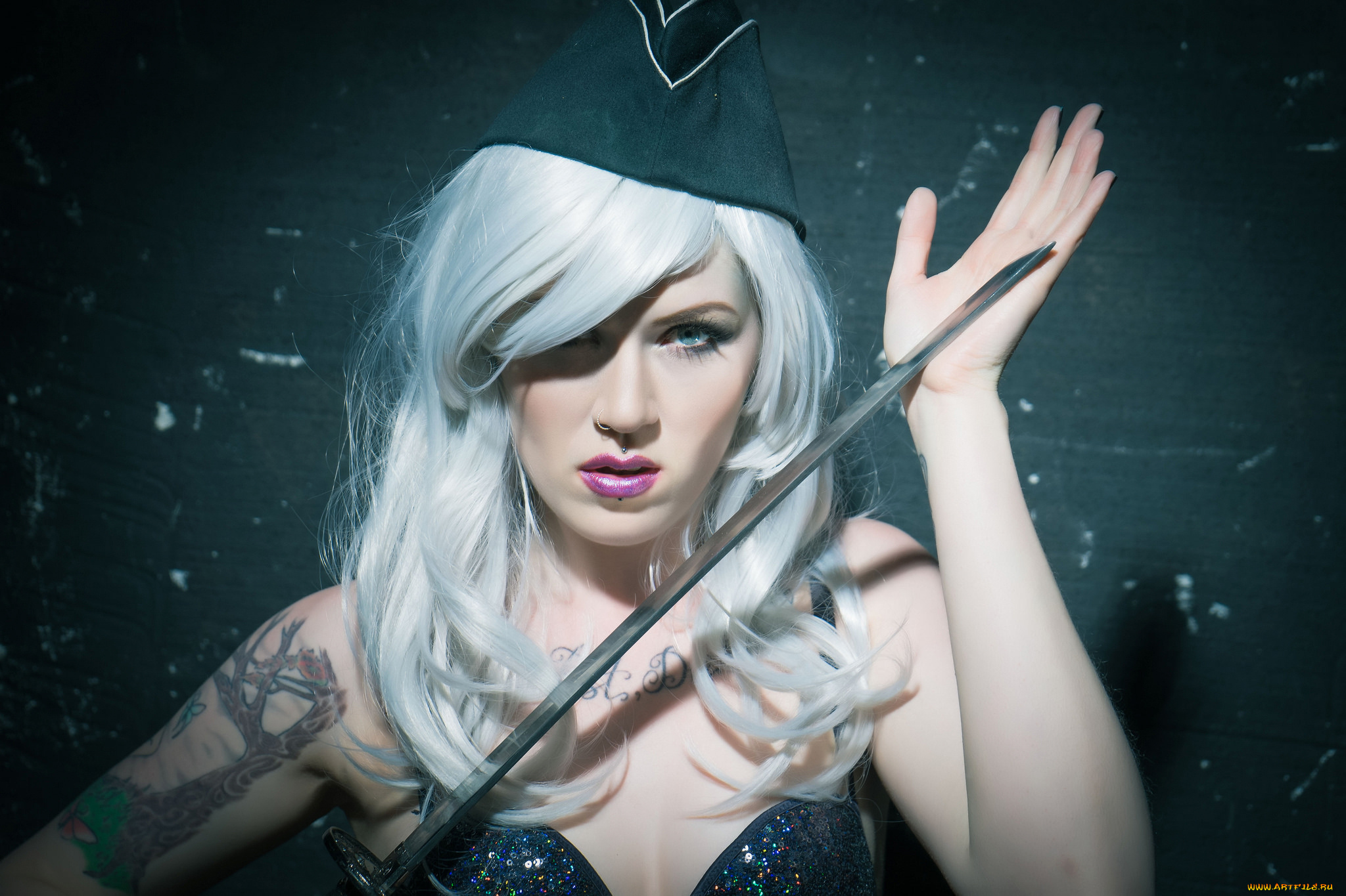 девушки, -unsort, , девушки, с, оружием, меч, violet, пилотка, модель