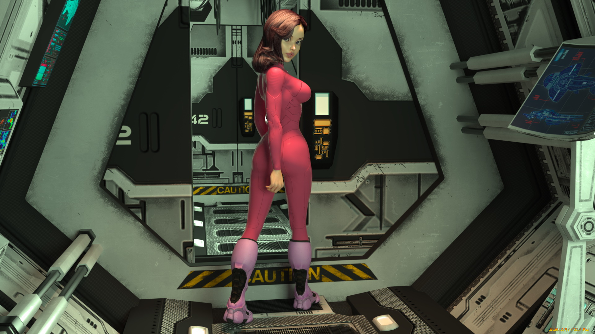 3д, графика, фантазия, , fantasy, девушка, фон, взгляд