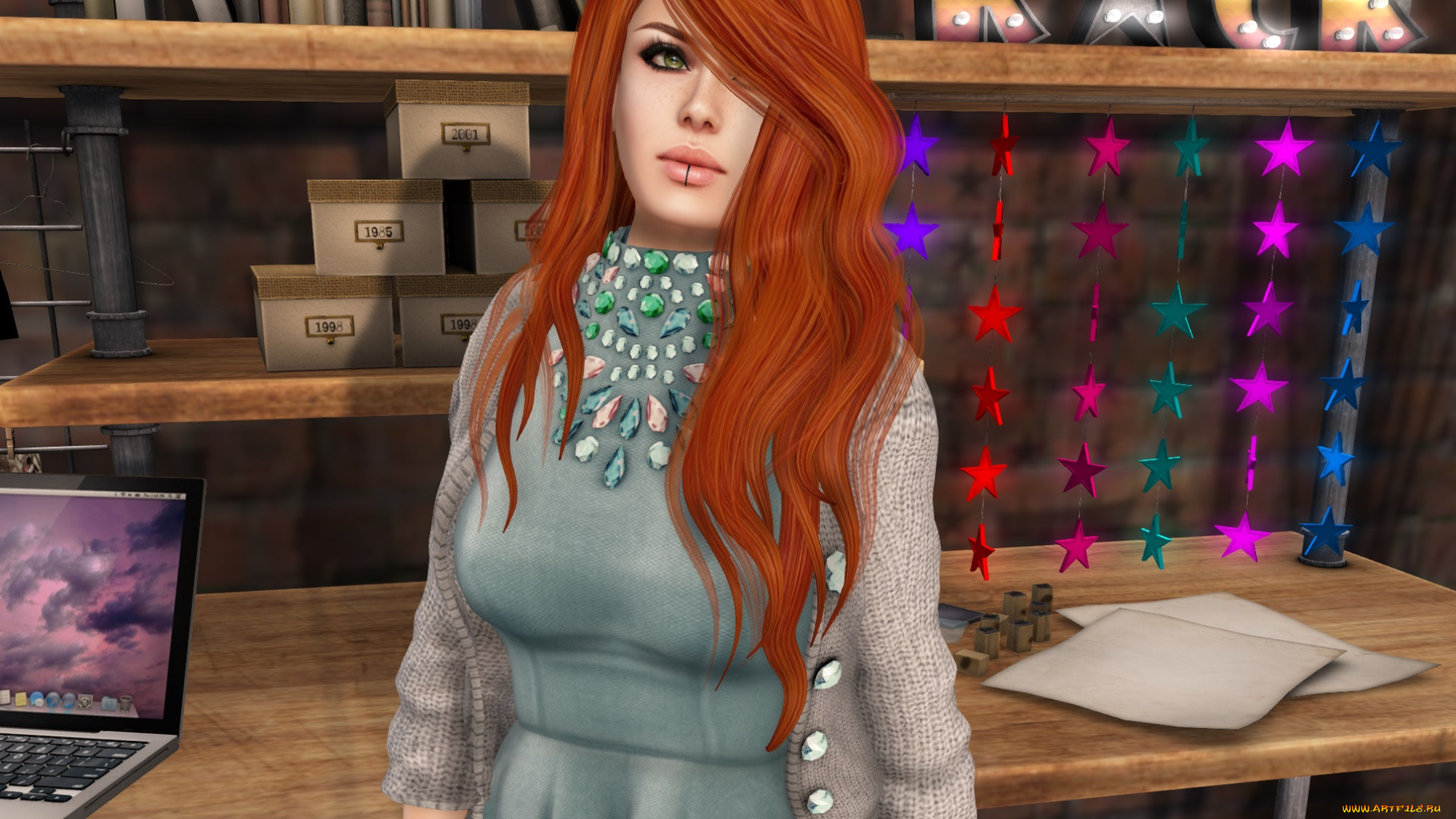 3д, графика, люди, , people, р, фон, взгляд, девушка