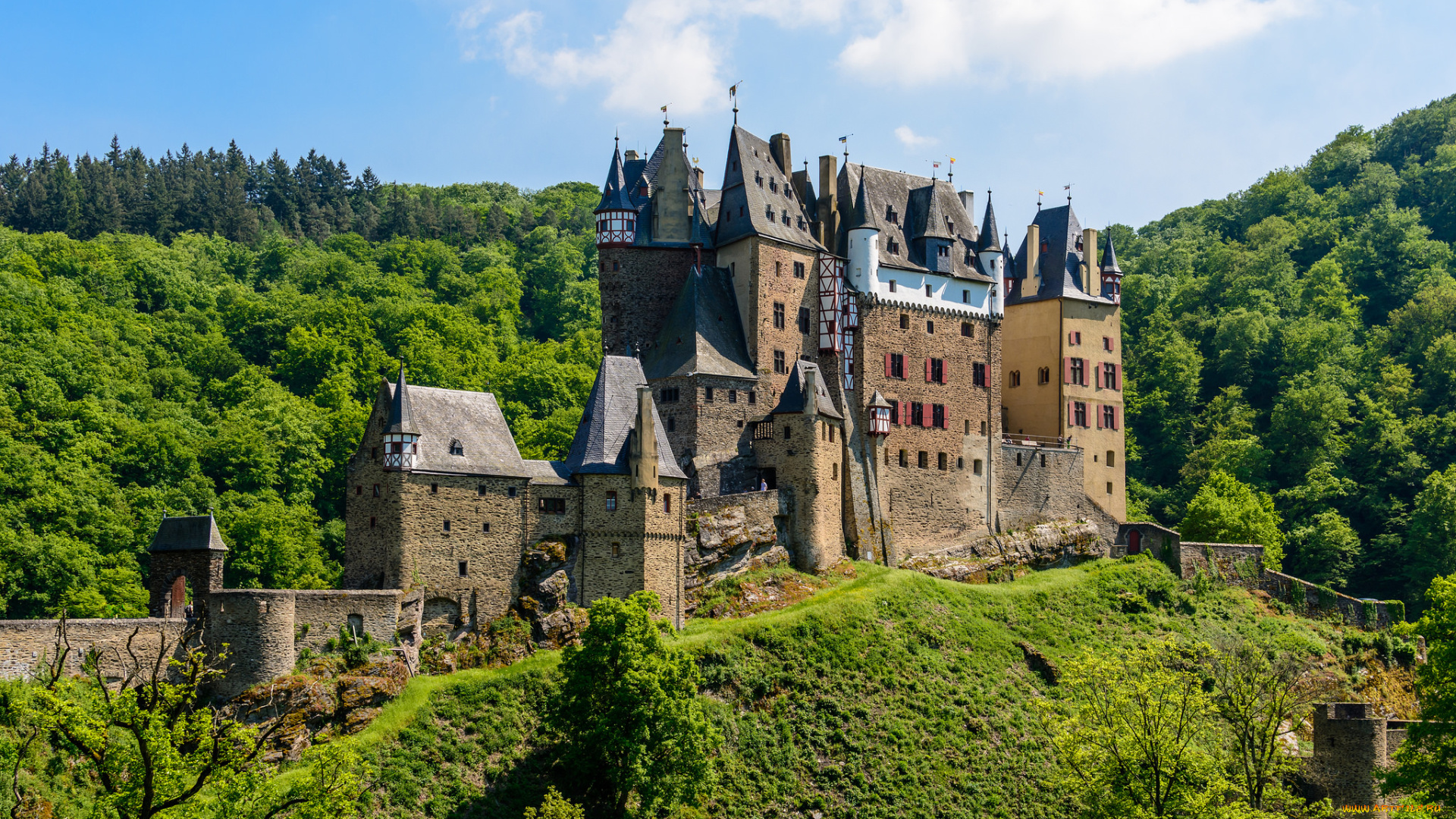 castle, eltz, города, замки, германии, замок