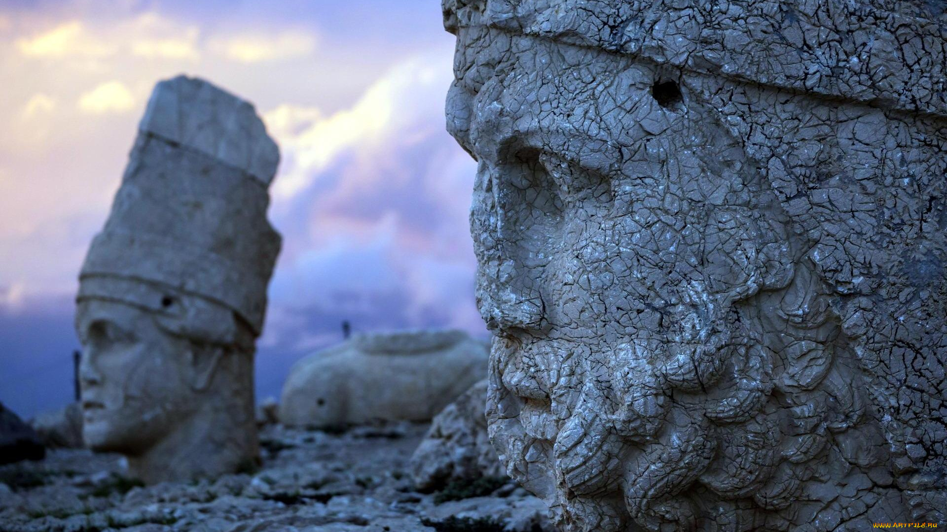 гора, немрут-даг, в, турции, города, -, исторические, , архитектурные, памятники, головы, скульптуры, турция