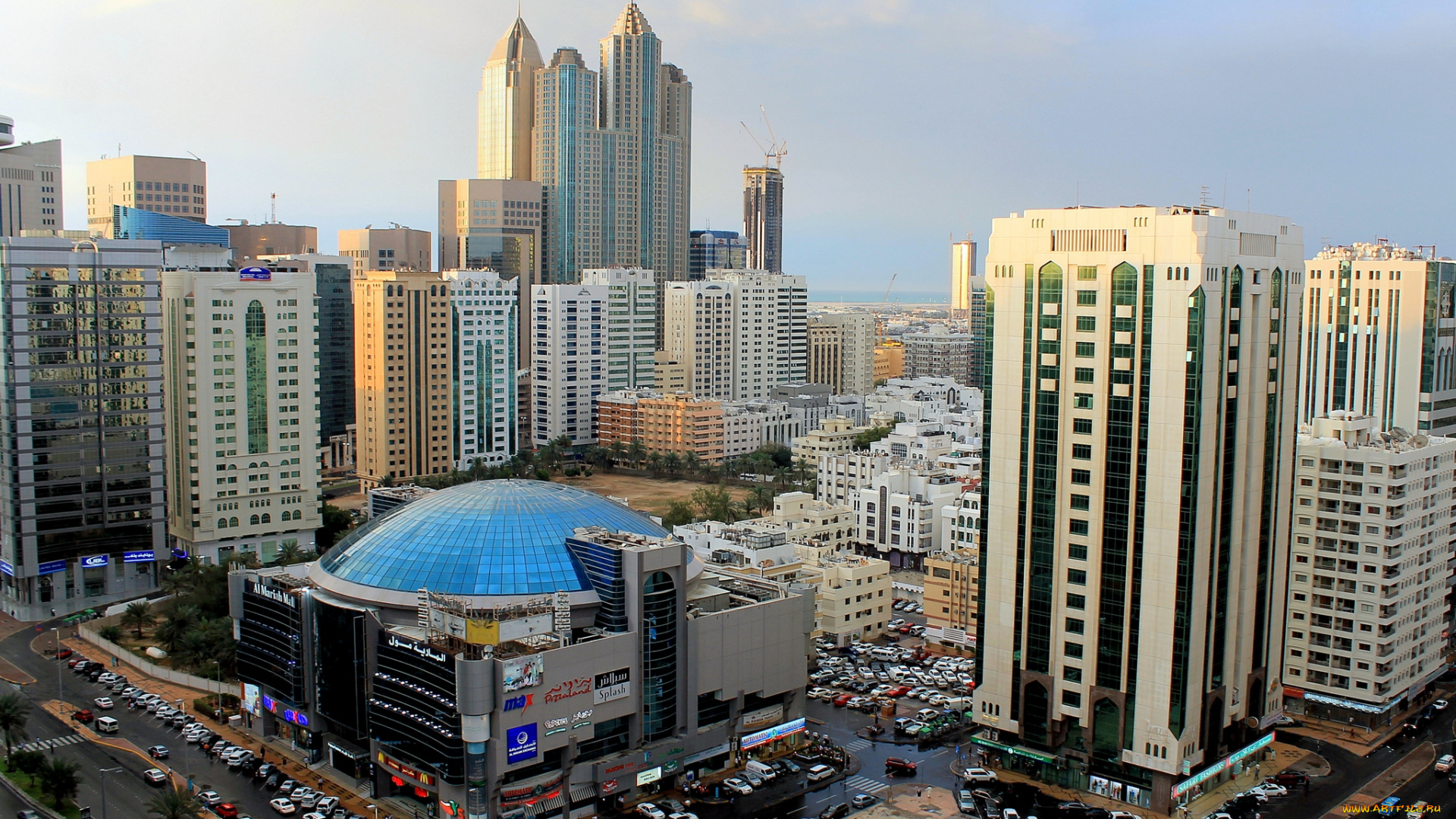 города, абу-даби, , оаэ, мегаполис, панорама