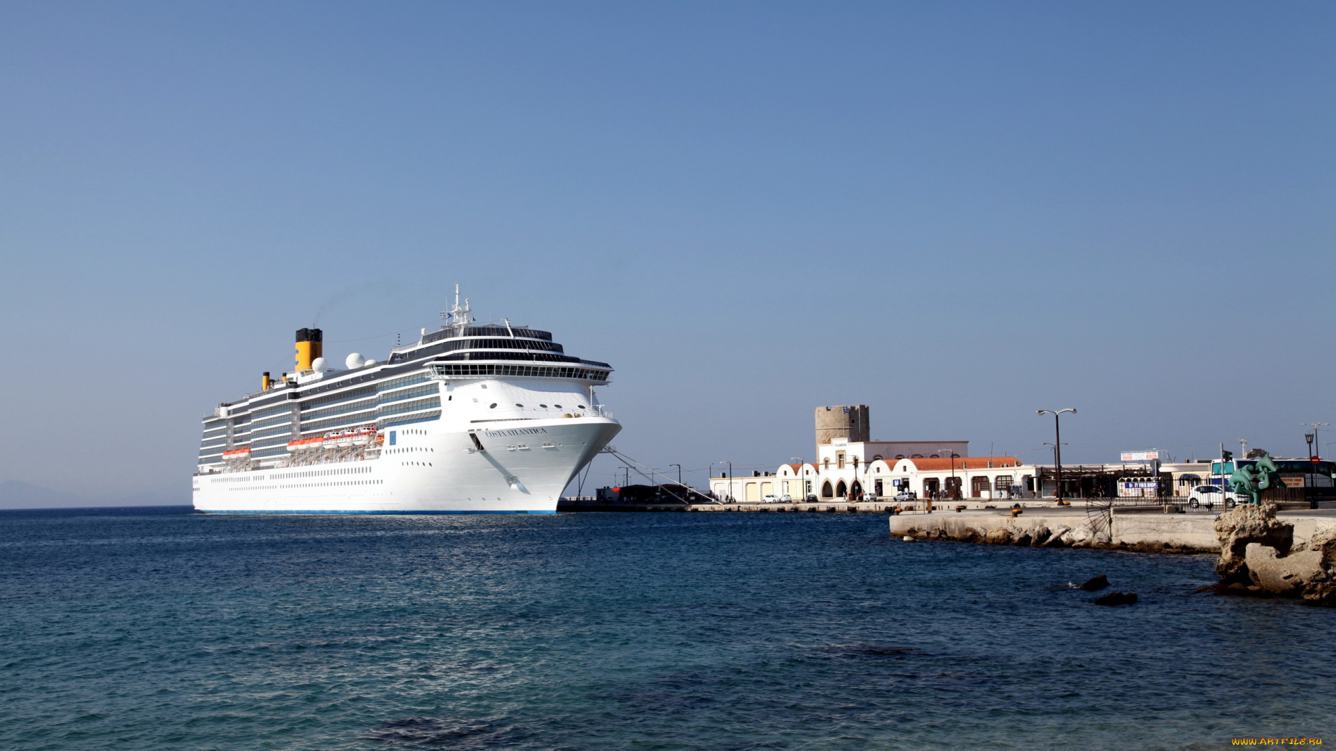 корабли, лайнеры, причал, море