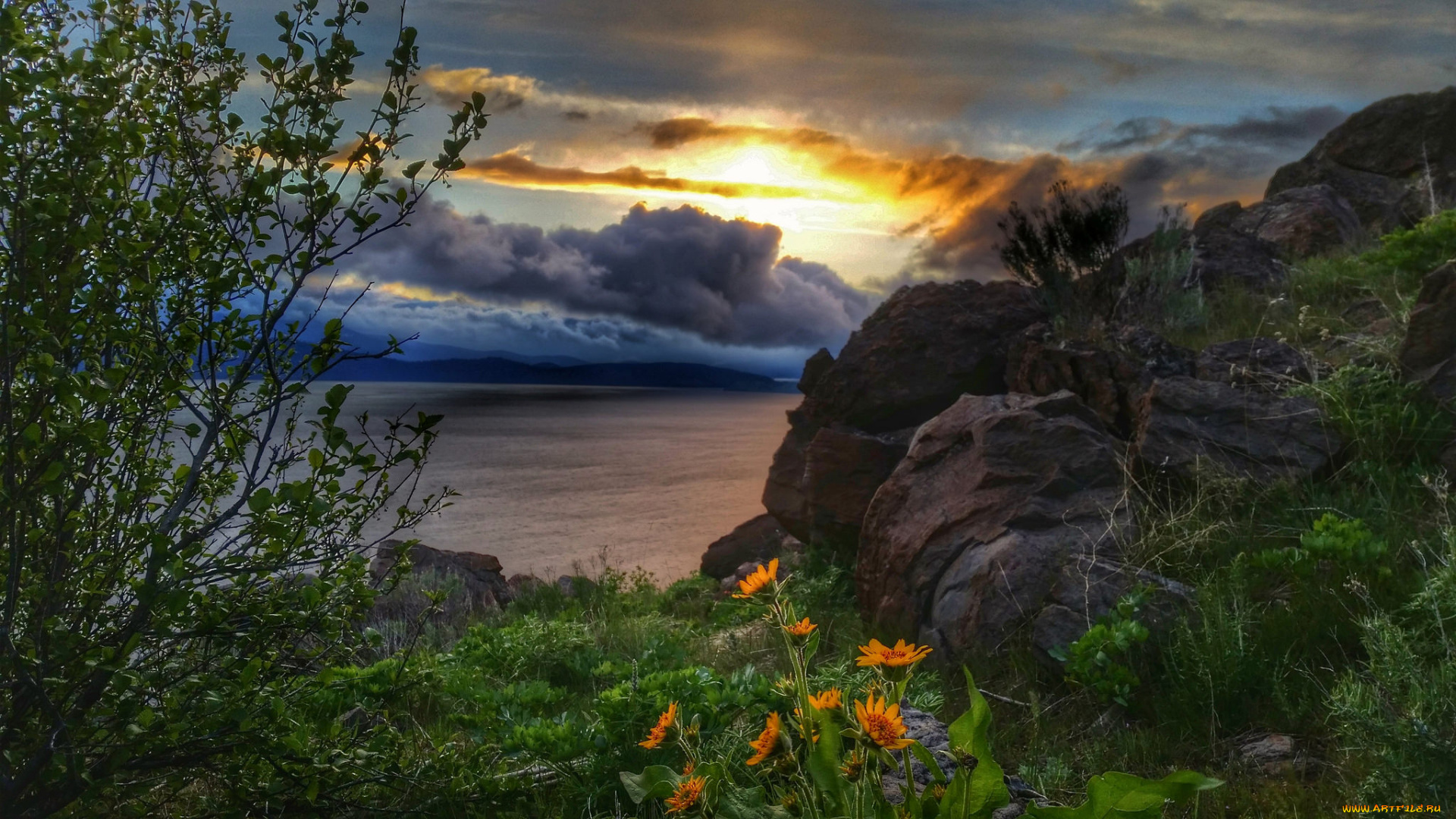 природа, пейзажи, тучи, сияние