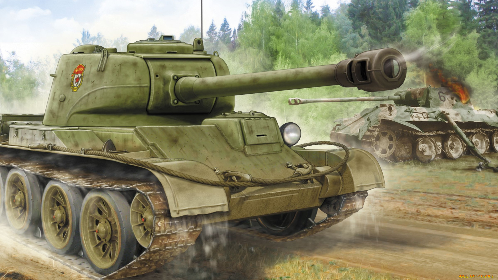 рисованное, армия, танк