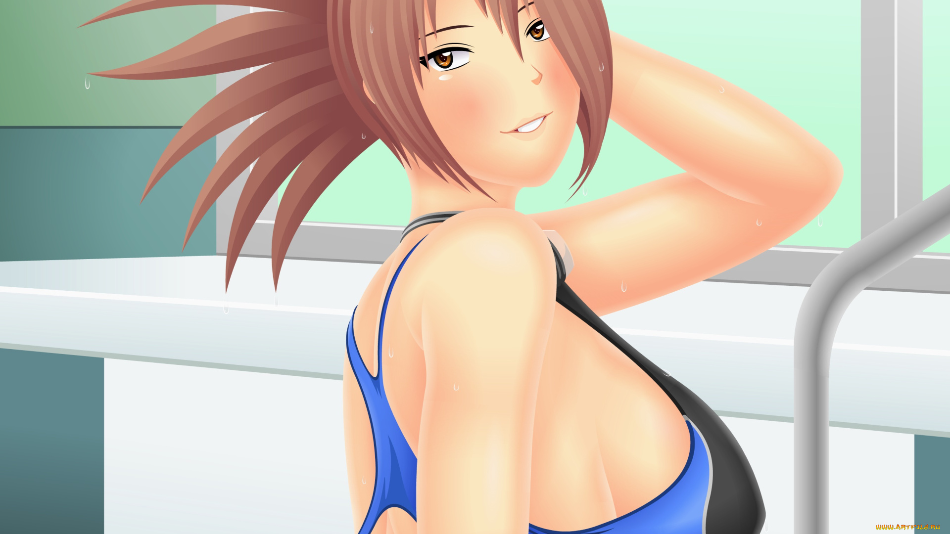 векторная, графика, девушки, , girls, фон, взгляд, девушка