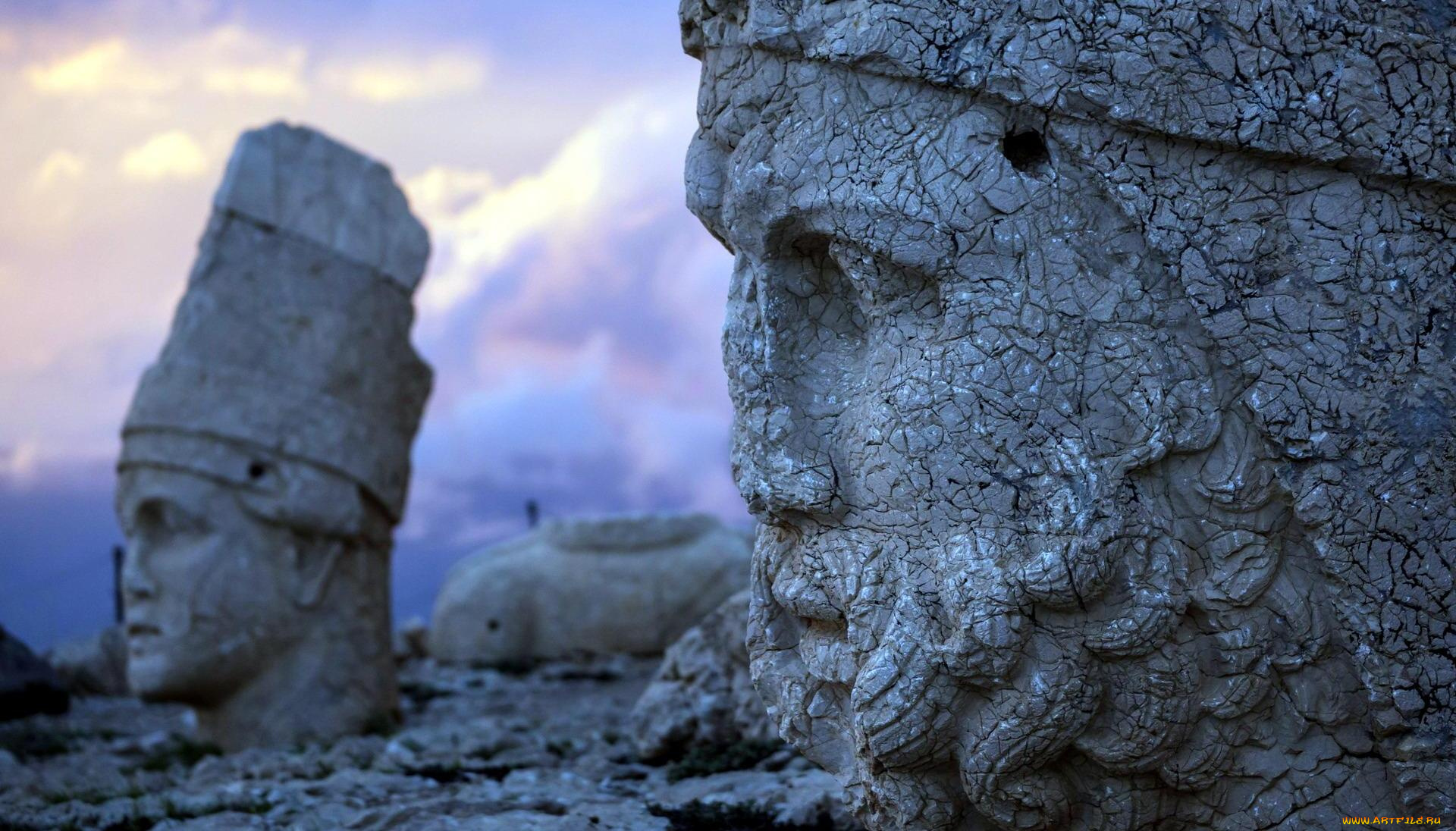 гора, немрут-даг, в, турции, города, -, исторические, , архитектурные, памятники, головы, скульптуры, турция