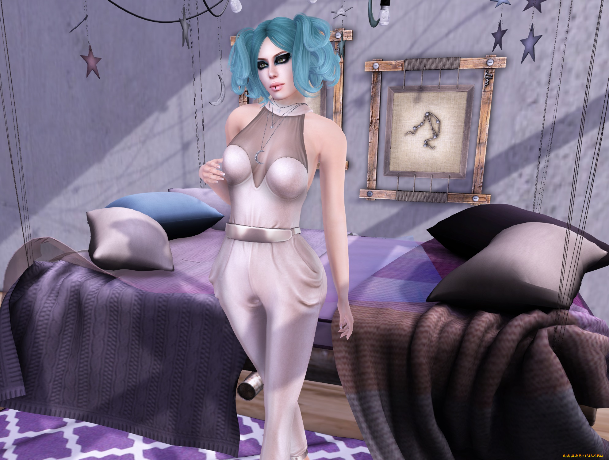 3д, графика, люди, , people, девушка, взгляд, фон