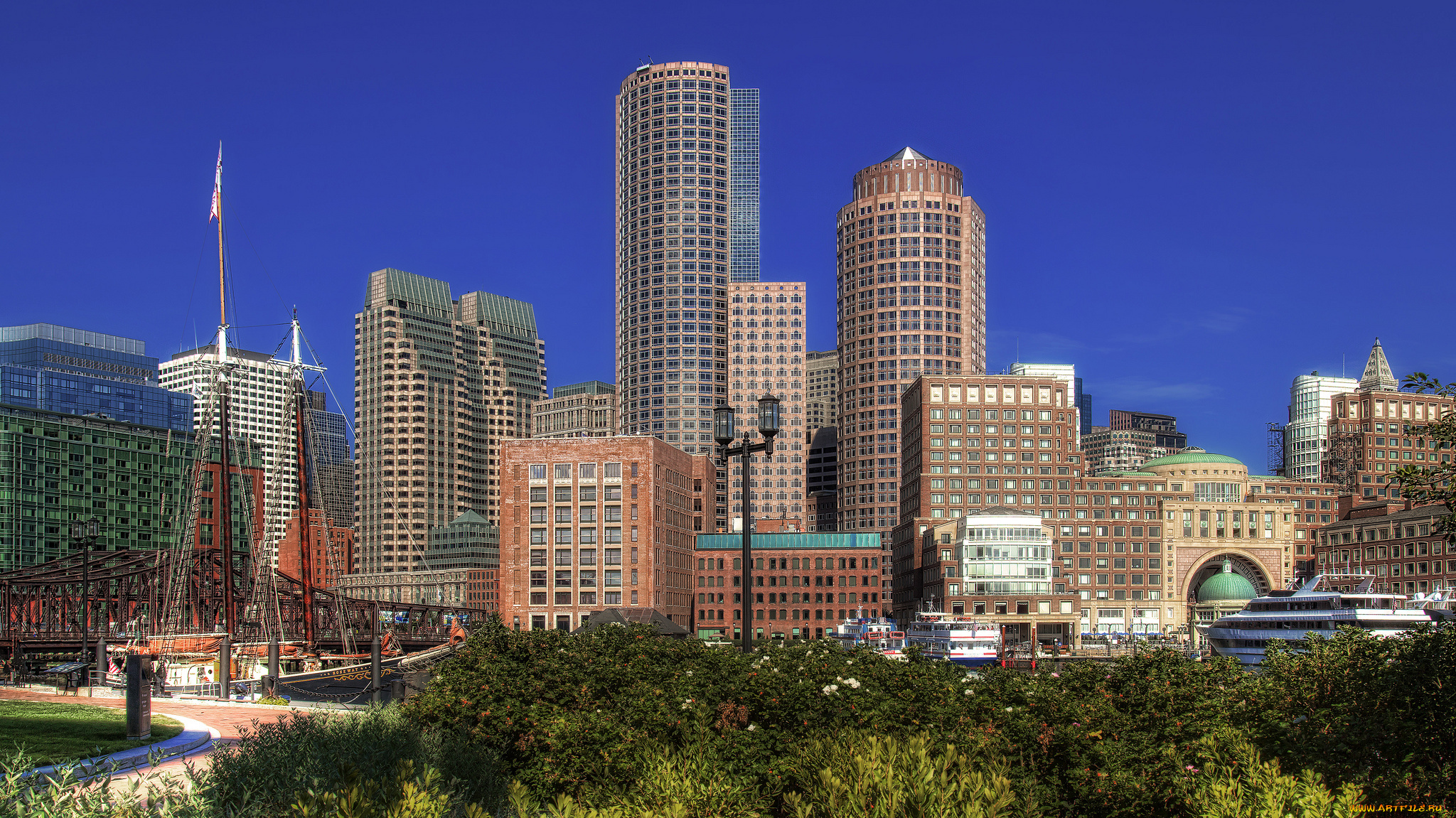 bright, morning, города, -, панорамы, высотки