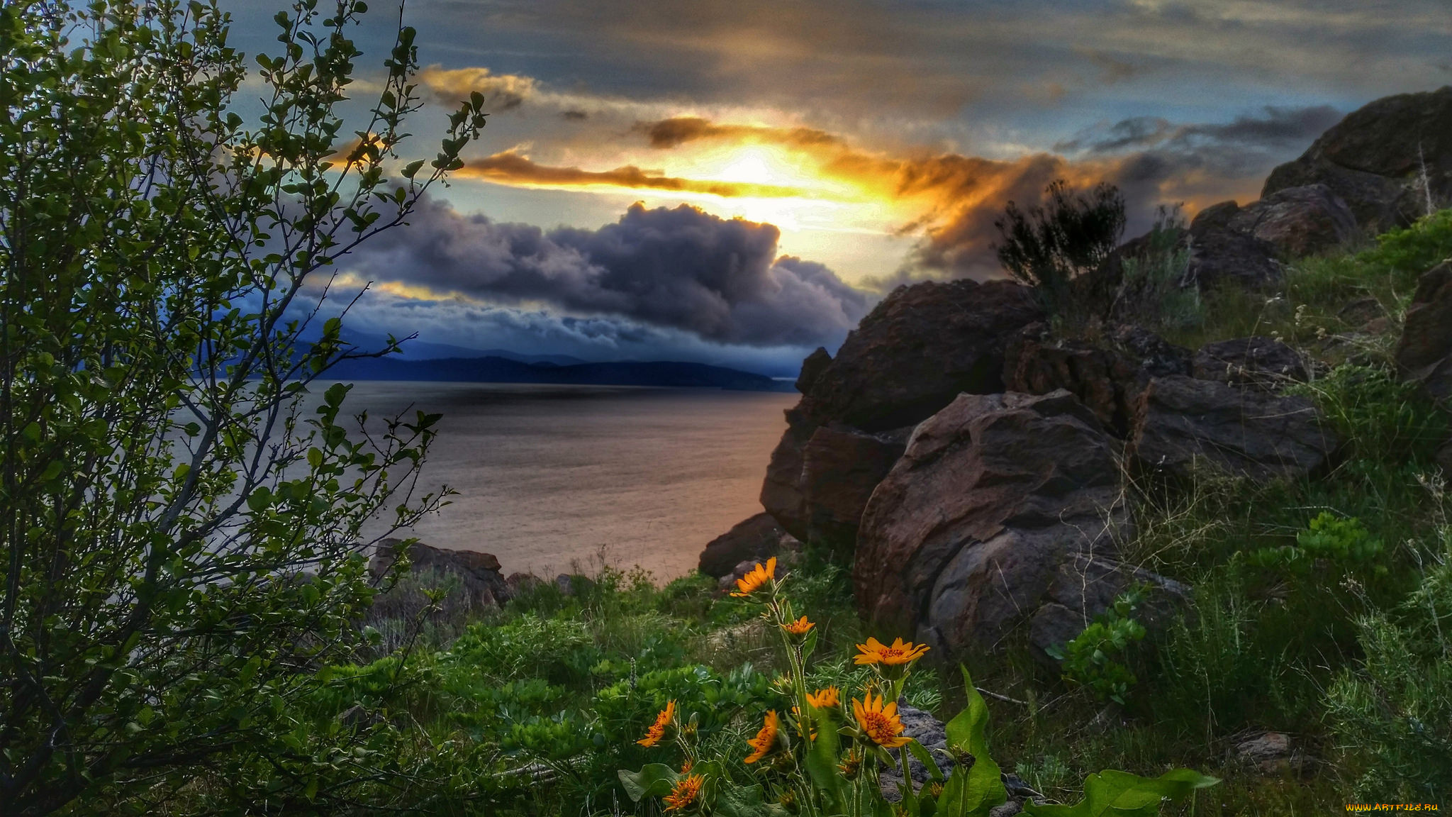 природа, пейзажи, тучи, сияние