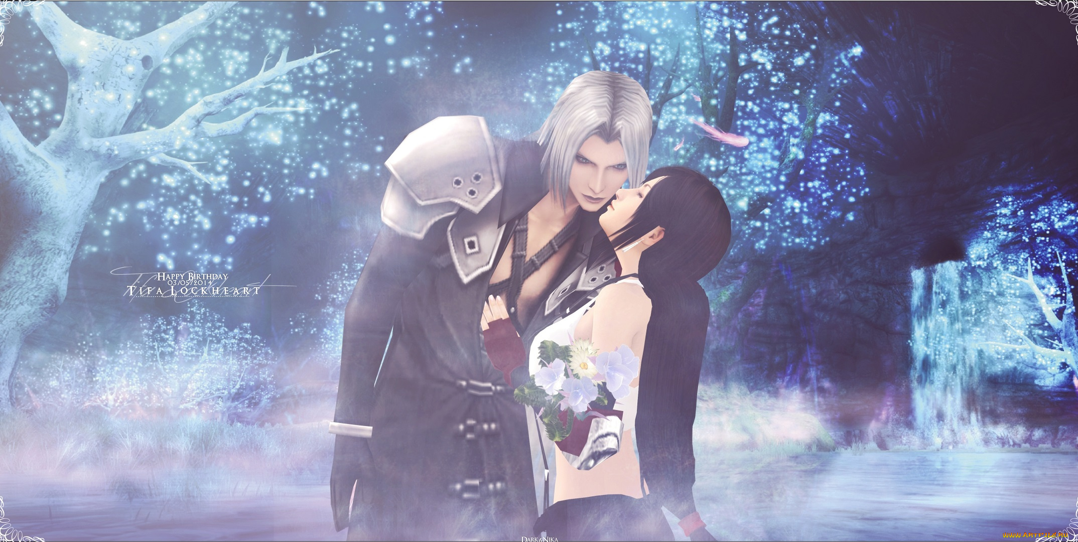 видео, игры, final, fantasy, vii, поцелуй, пара