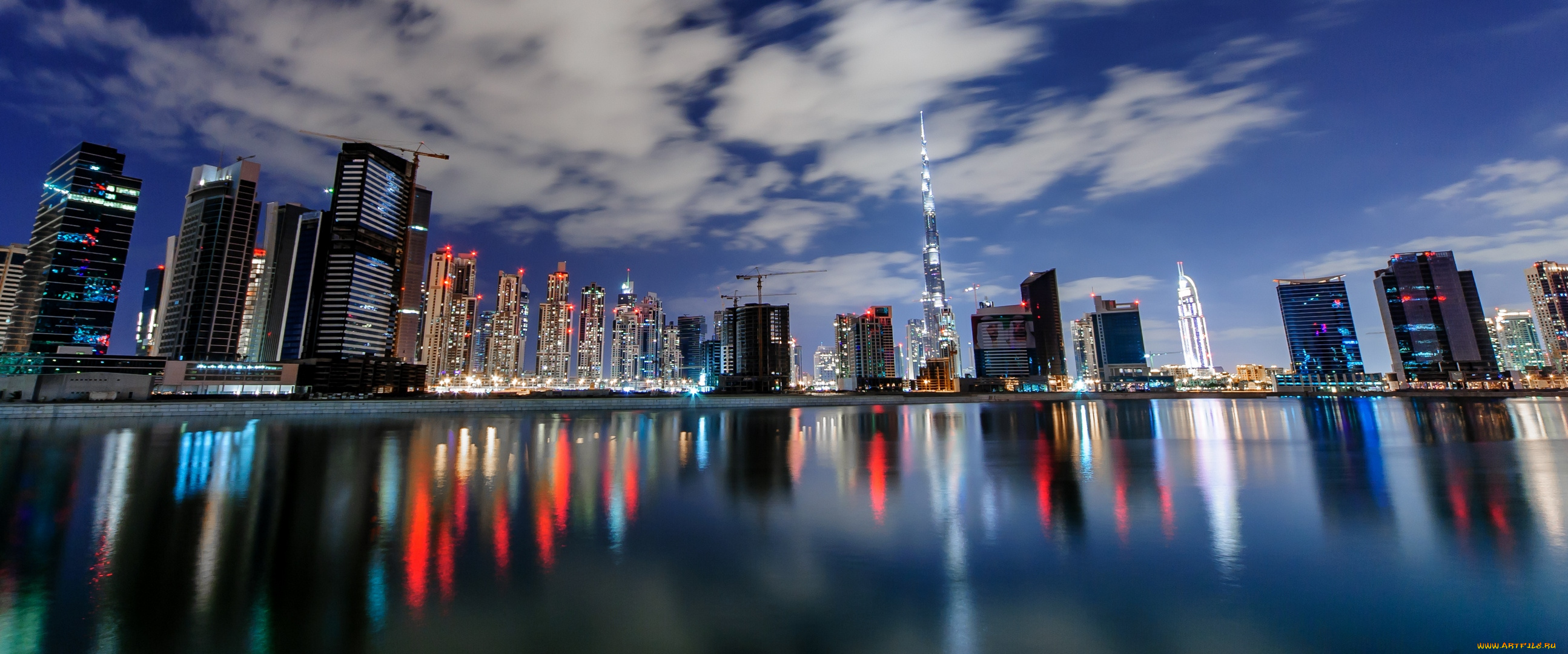 города, дубай, , оаэ, небоскрёбы, панорама, вечер, мегаполис
