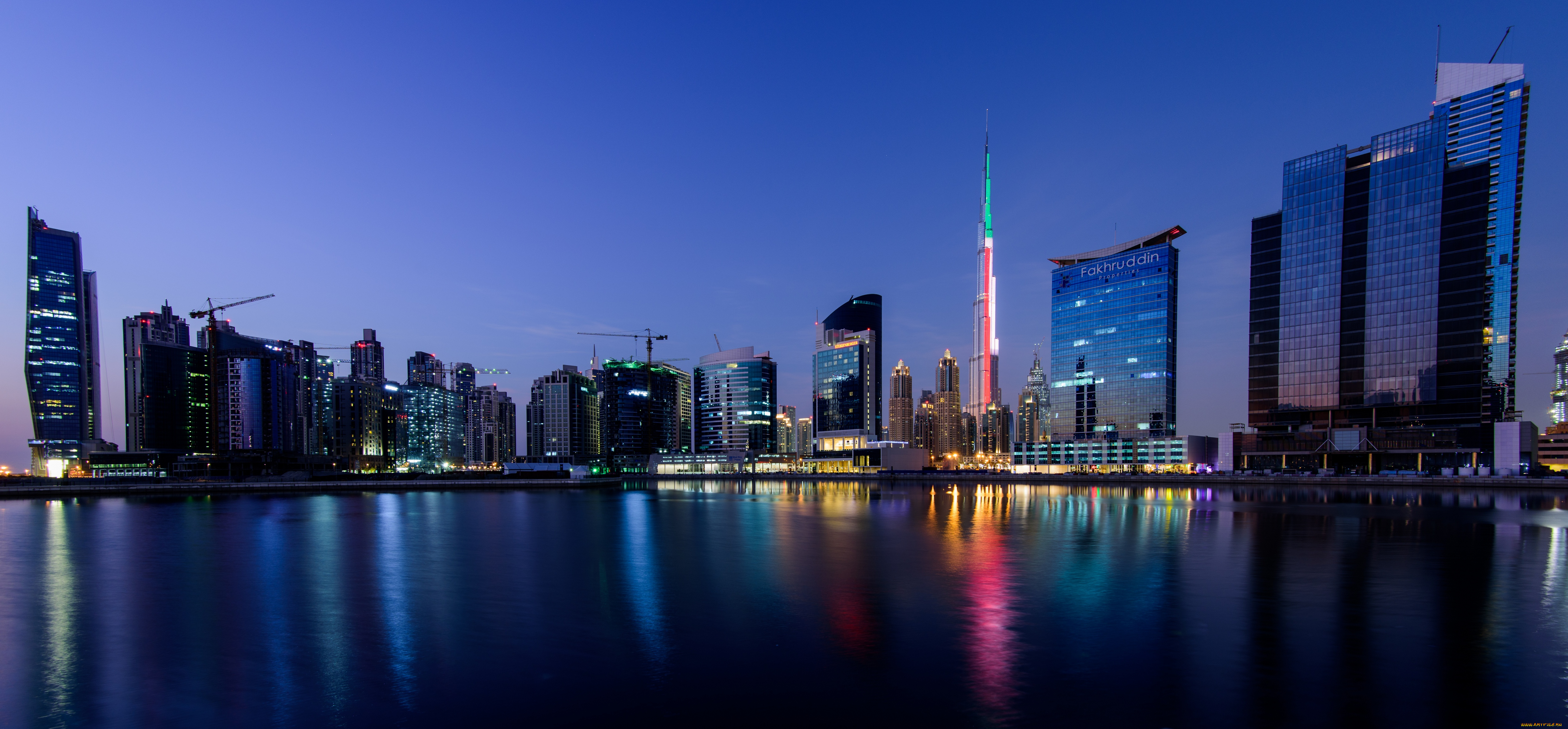 города, дубай, , оаэ, мегаполис, ночь