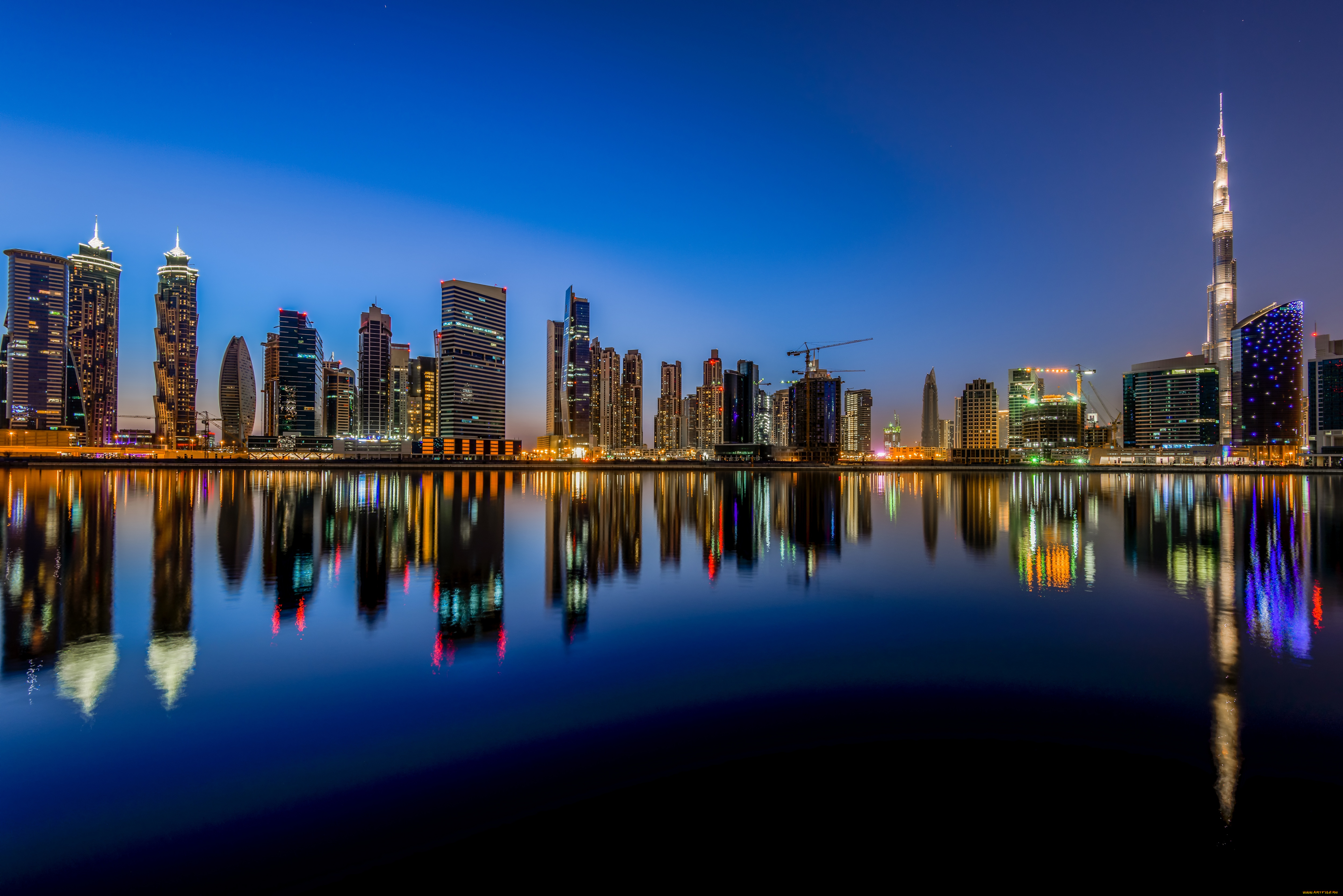 города, дубай, , оаэ, ночь, мегаполис