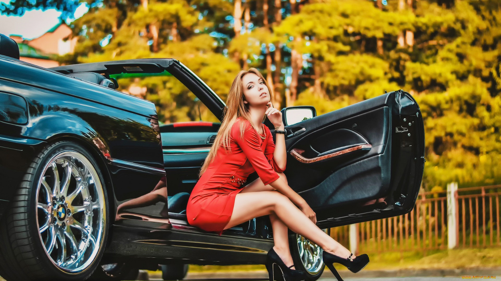 bmw, girl, 44, автомобили, -авто, с, девушками, bmw, красный, girl