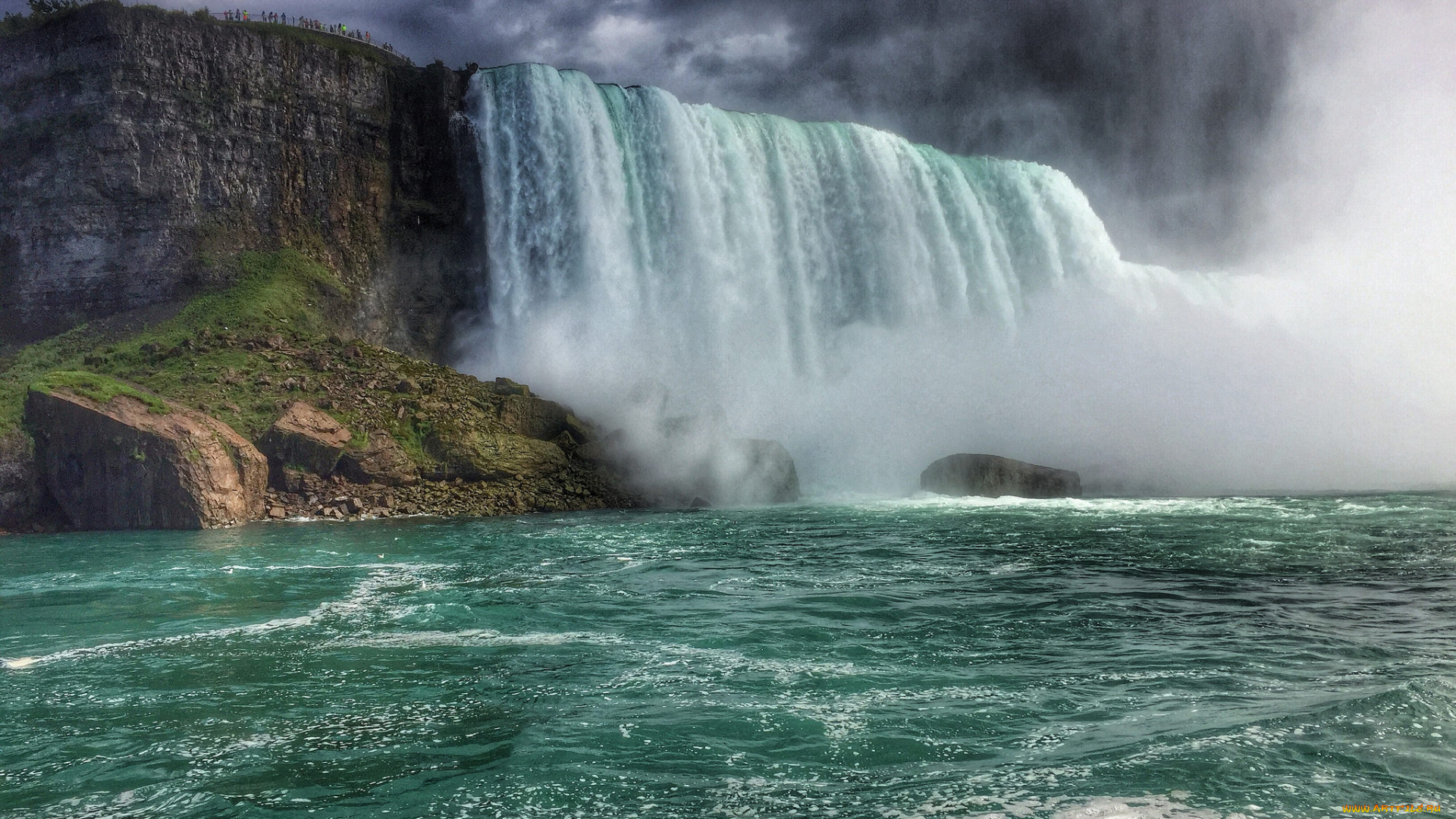 природа, водопады, лес, река, водопад