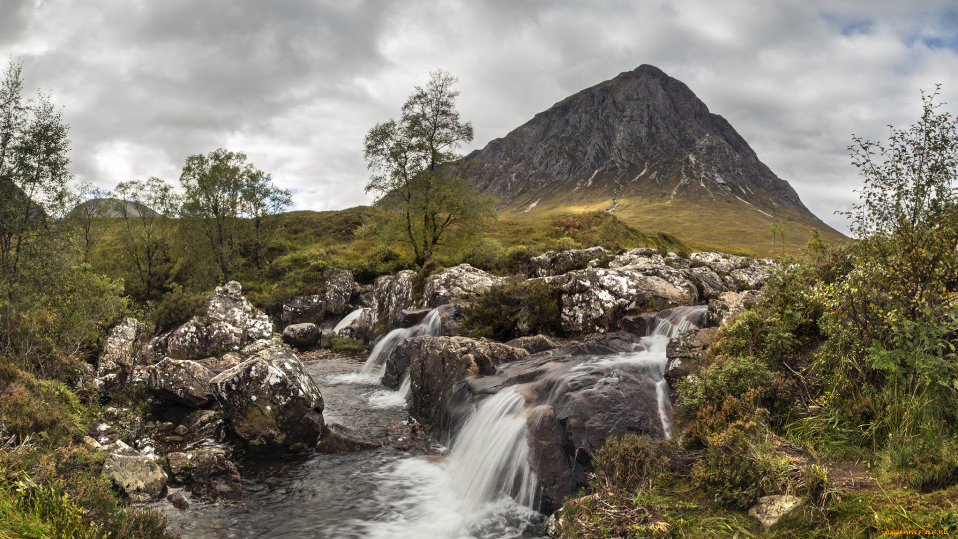 природа, водопады, лес, река, водопад