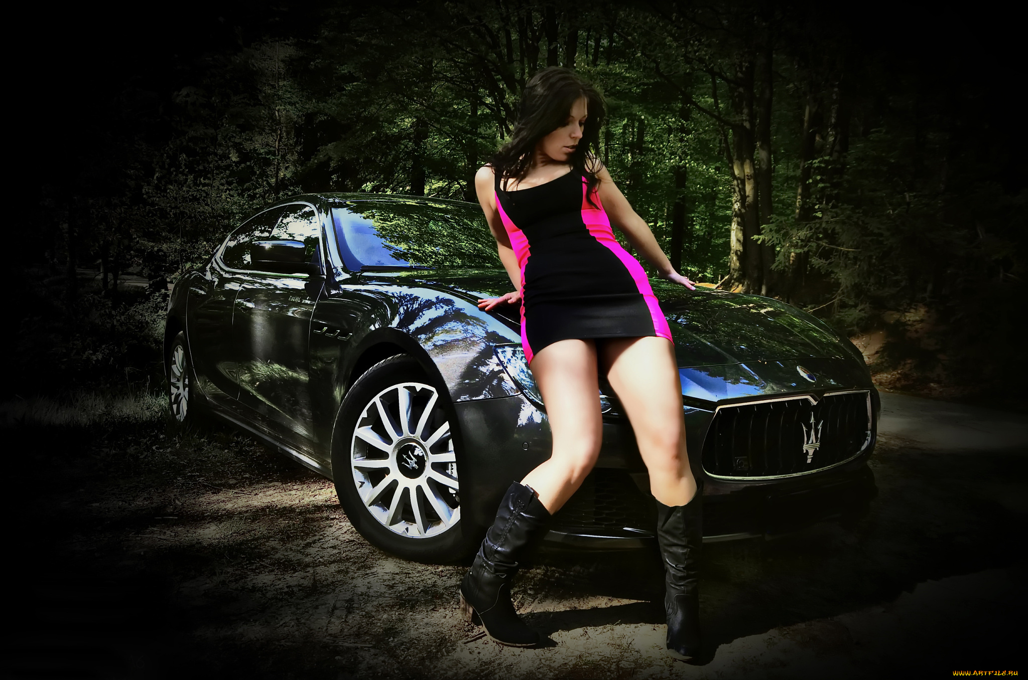 автомобили, -авто, с, девушками, сапоги