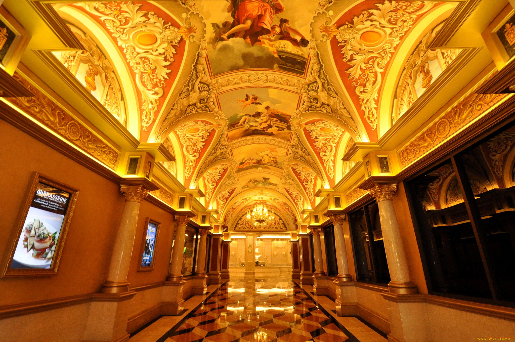 интерьер, казино, , торгово-развлекательные, центры, отель, сша, лас-вегас, коридор