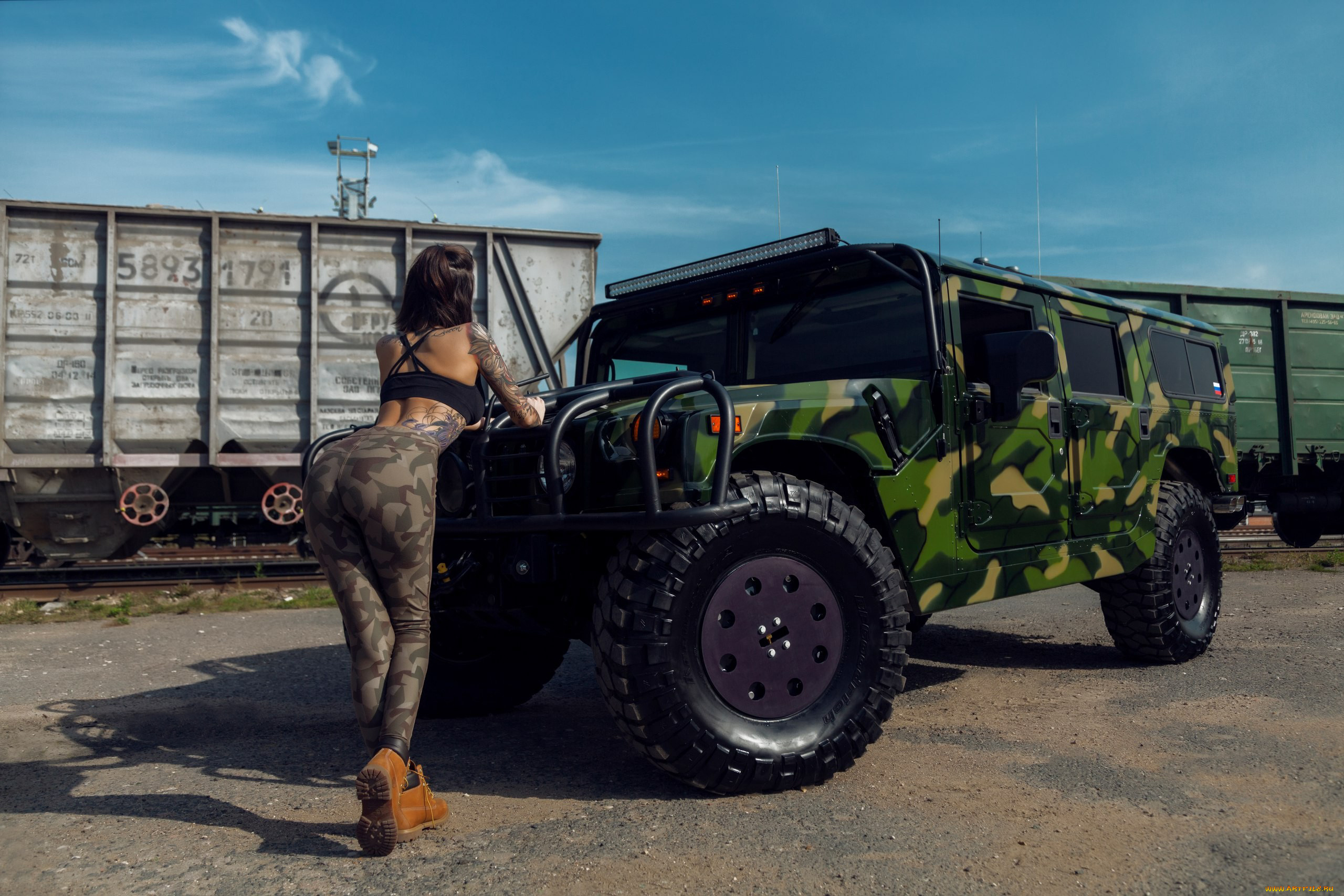 автомобили, -авто, с, девушками, hummer