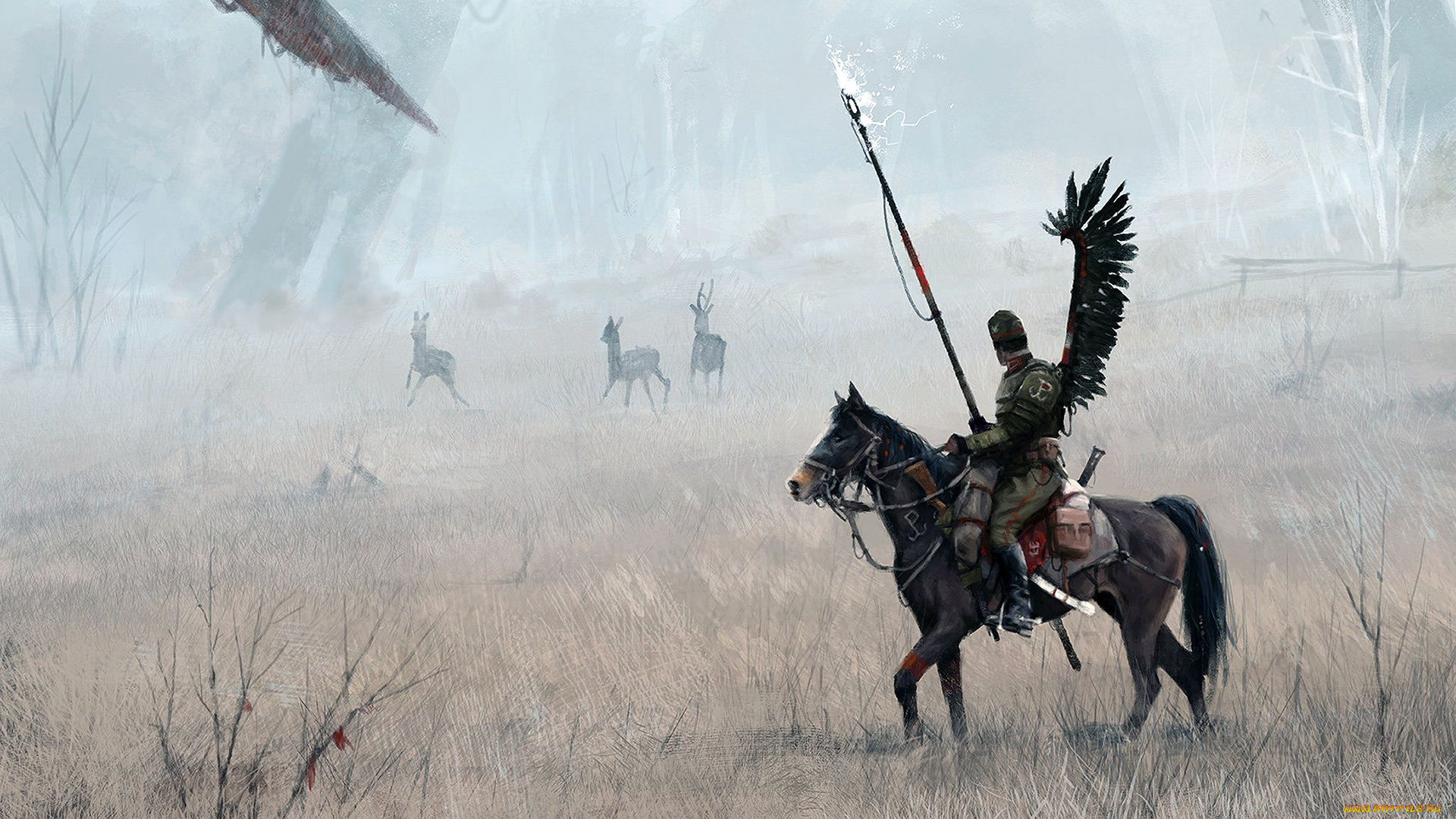 фэнтези, ангелы, hussar, крылатый, гусар, polish, artist, Якуб, розальски, jakub, rozalski