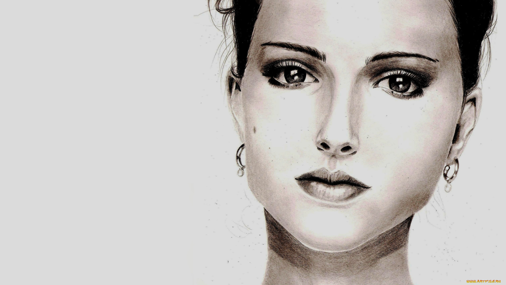 natalie, portman, рисованное, люди, девушка, фон, взгляд