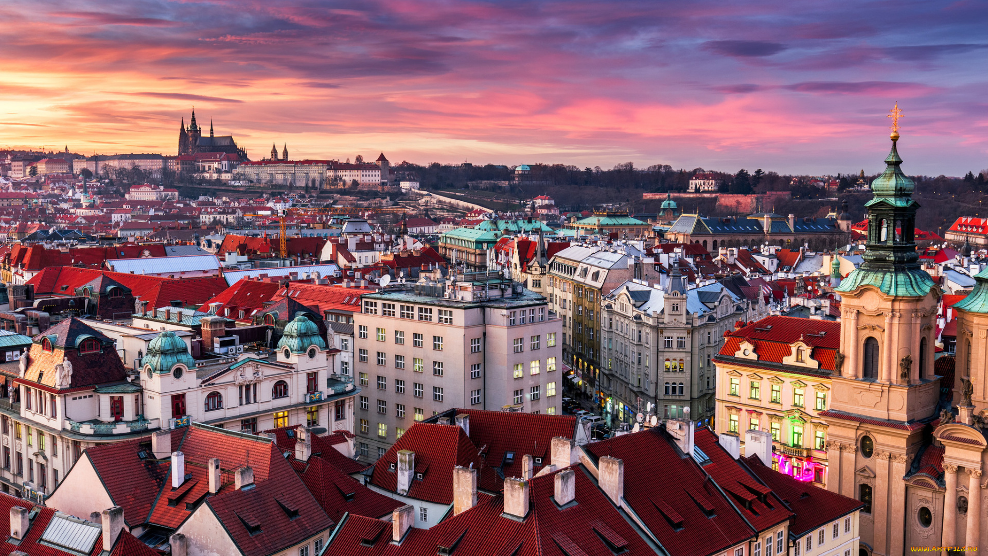 old, town, of, prague, города, прага, , Чехия, простор
