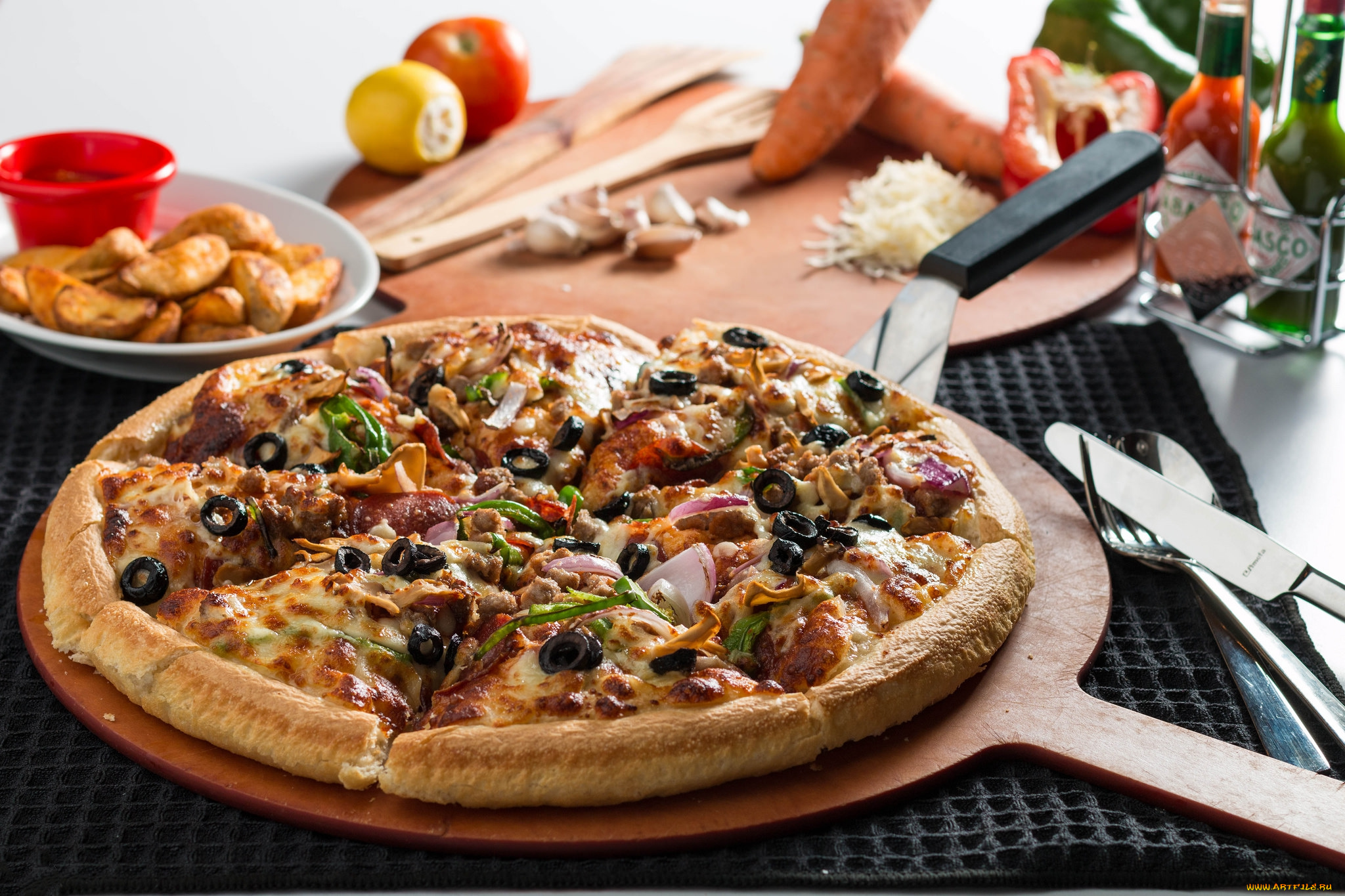 еда, пицца, снедь