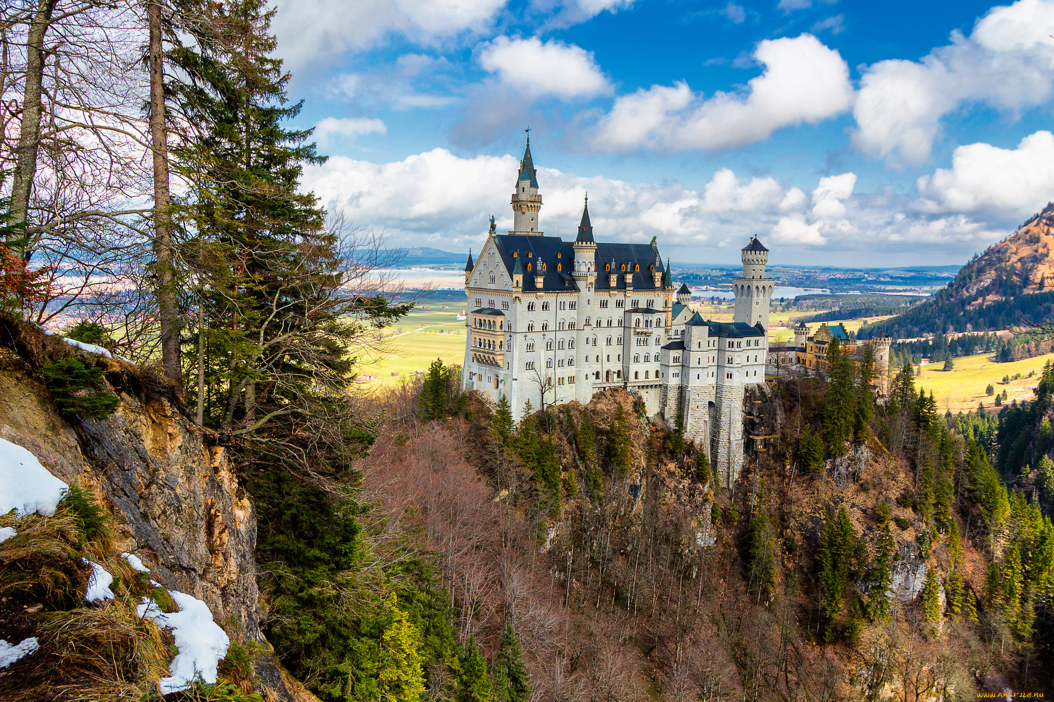 neuschwanstein, castle, города, замок, нойшванштайн, , германия, простор