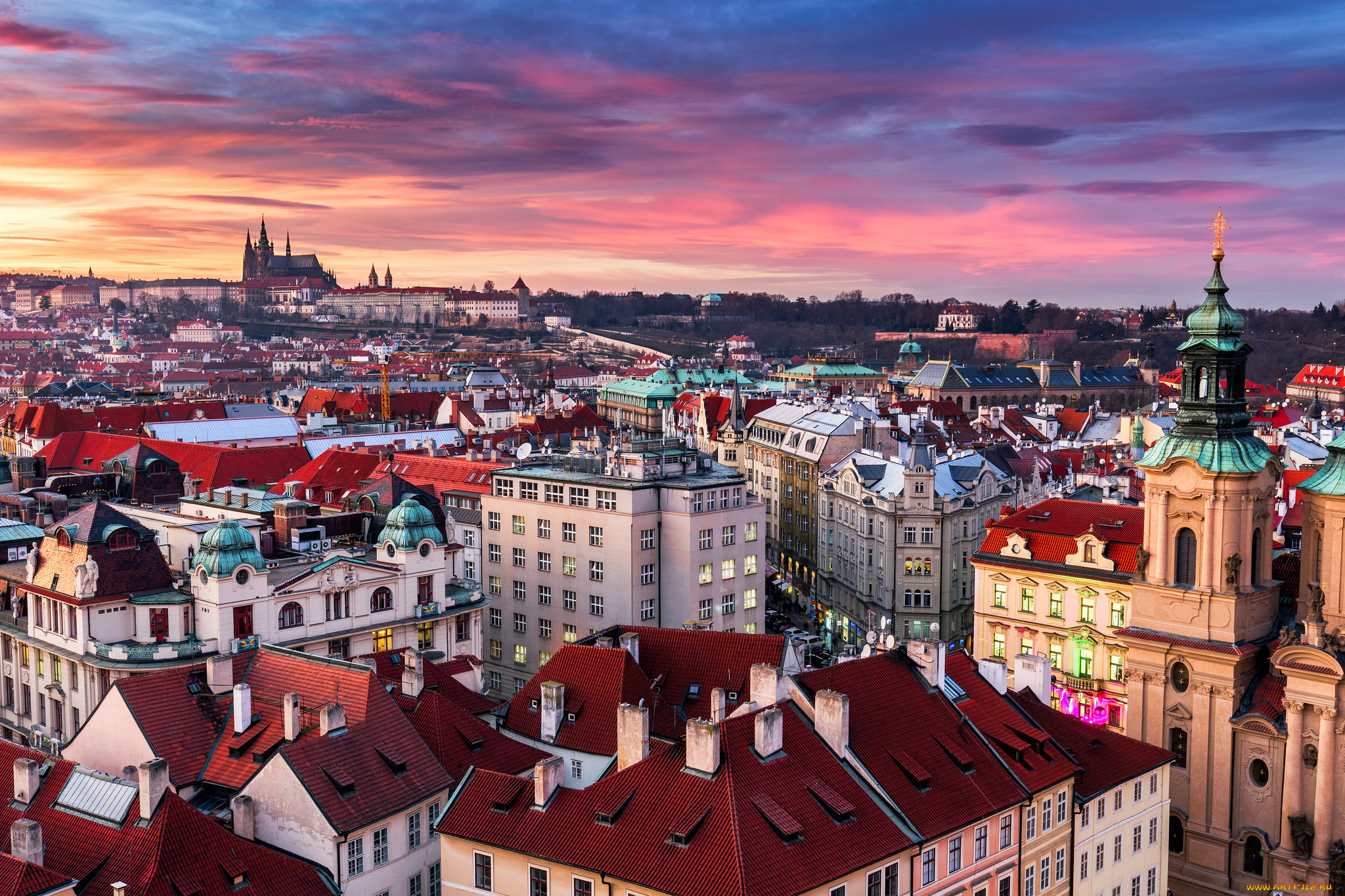 old, town, of, prague, города, прага, , Чехия, простор
